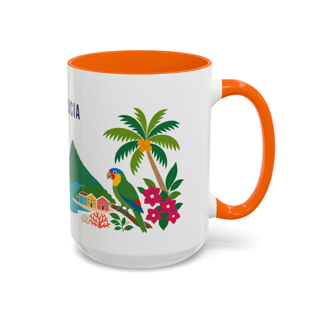 Saint Lucia Coffee Mug | Travel Souvenir Accent Mug | Country Gift Ceramic Cup 11oz 15oz