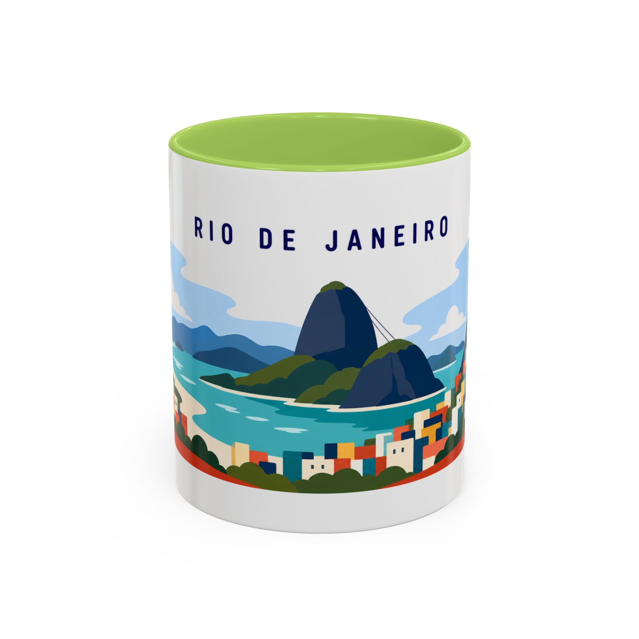 Rio de Janeiro Coffee Mug | Travel Destination Souvenir Gift | Accent Color Ceramic 11oz 15oz