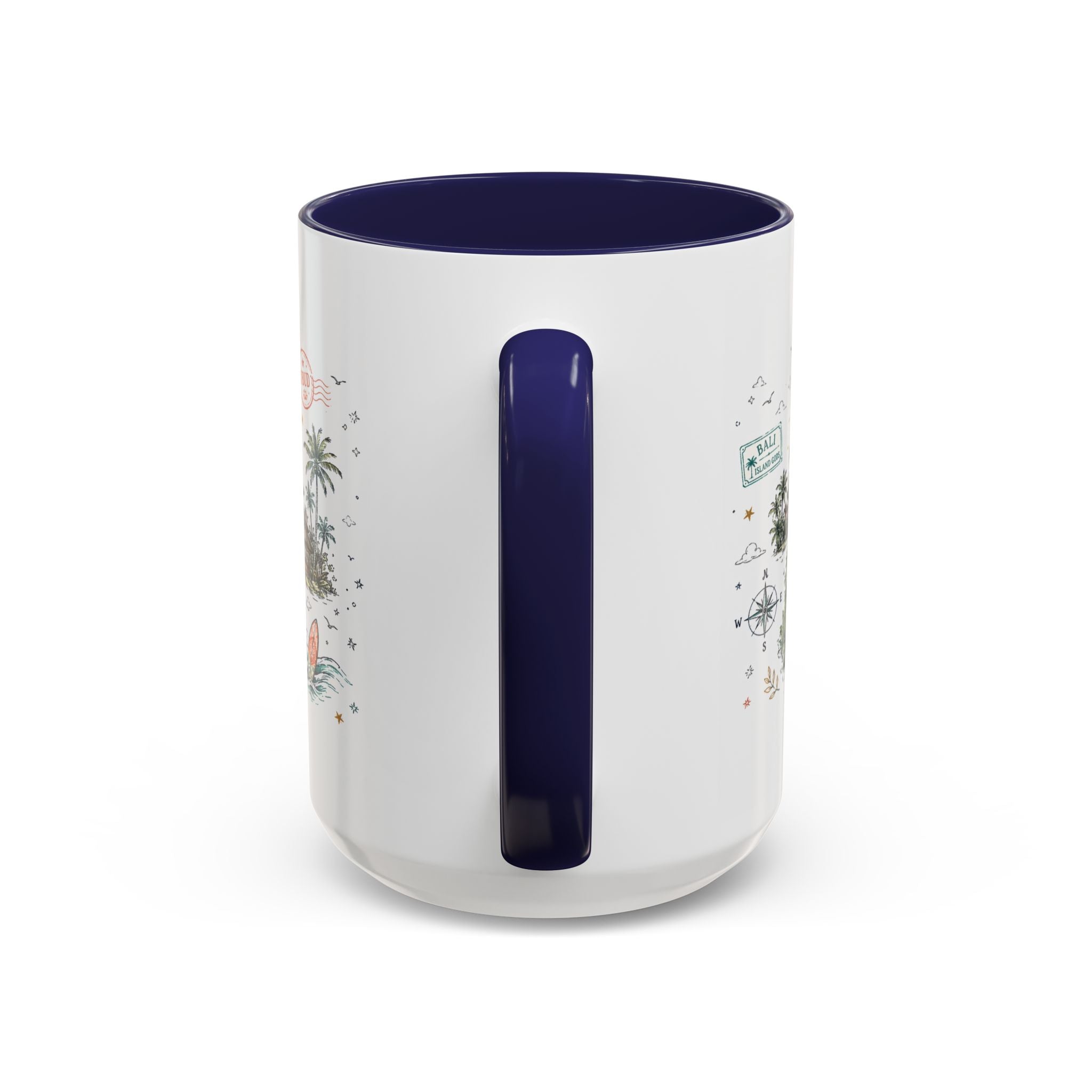 Bali Coffee Mug | Indonesia Souvenir Travel Gift | Accent Color Ceramic 11oz 15oz