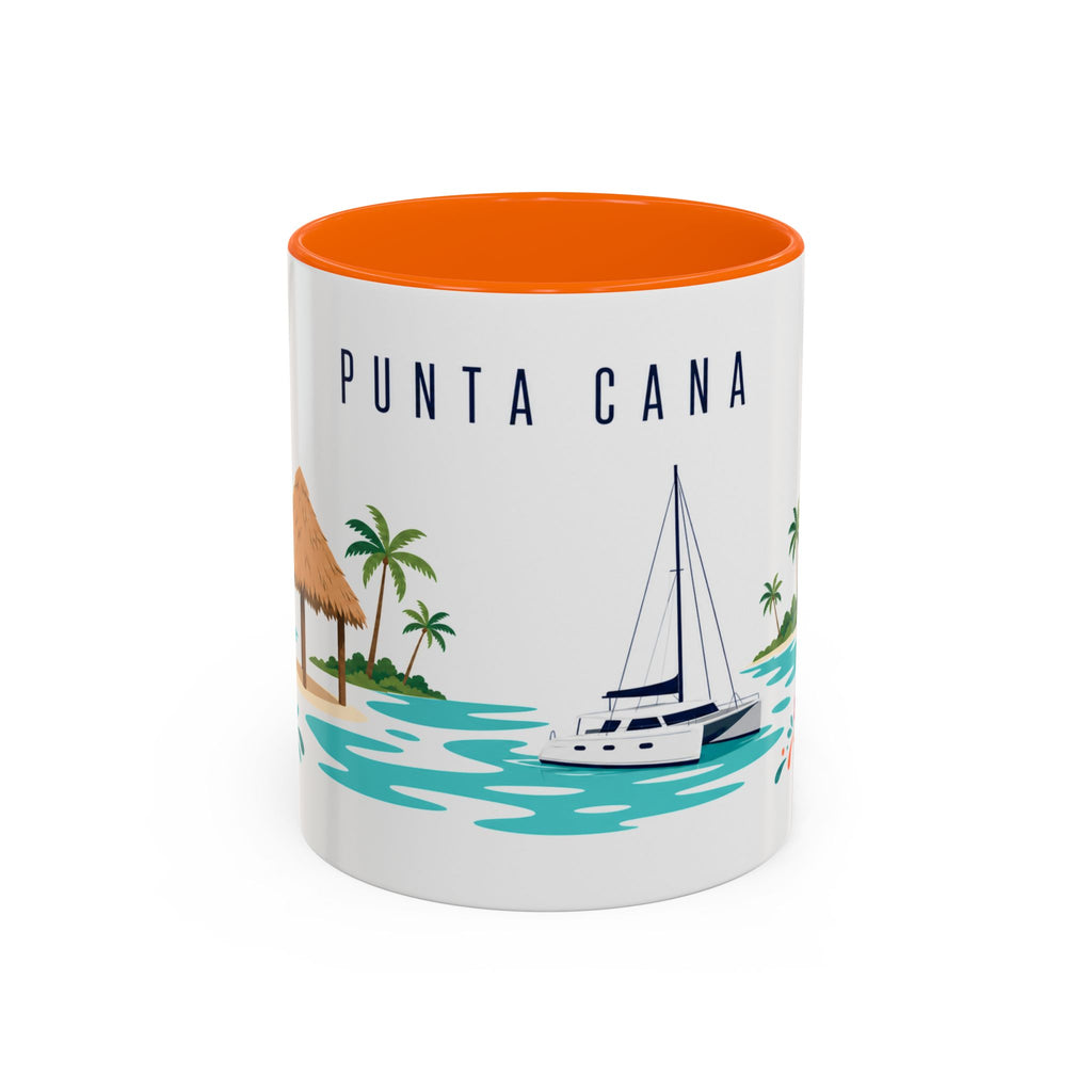 Punta Cana Coffee Mug | Dominican Republic Travel Souvenir | Porcelain Decal City Gift | 11oz 15oz Accent Mug