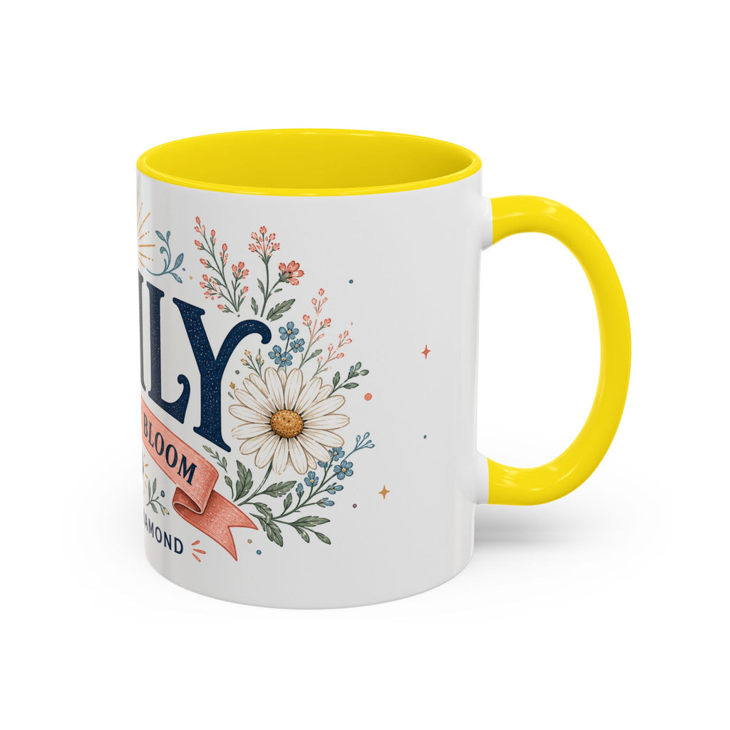 Personalized Name Birth Month Mug | Birth Flower Stone Birthday Gift | 11oz 15oz