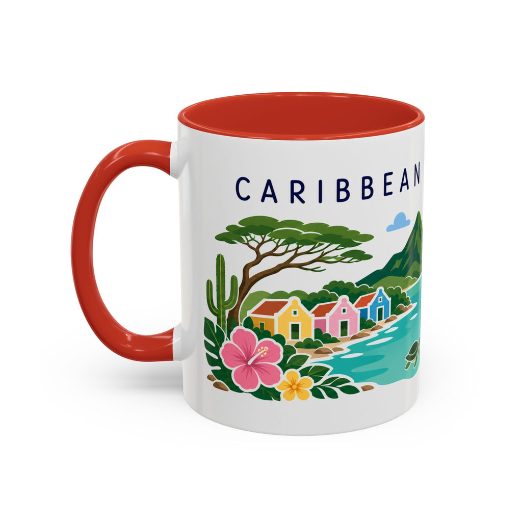 Caribbean Netherlands Coffee Mug | Travel Souvenir Accent Mug | Country Gift Ceramic Cup 11oz 15oz