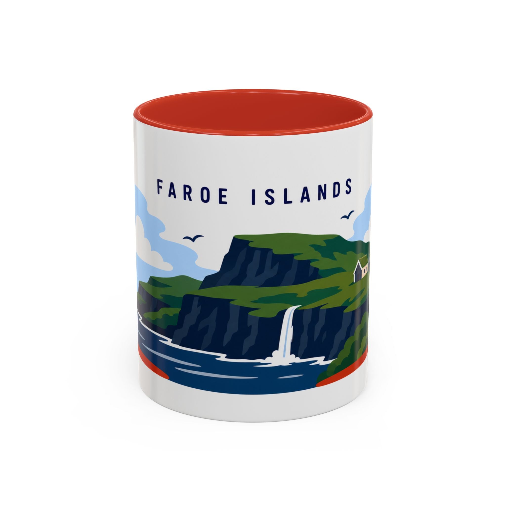 Faroe Islands Coffee Mug | Travel Destination Souvenir Gift | Accent Color Ceramic 11oz 15oz