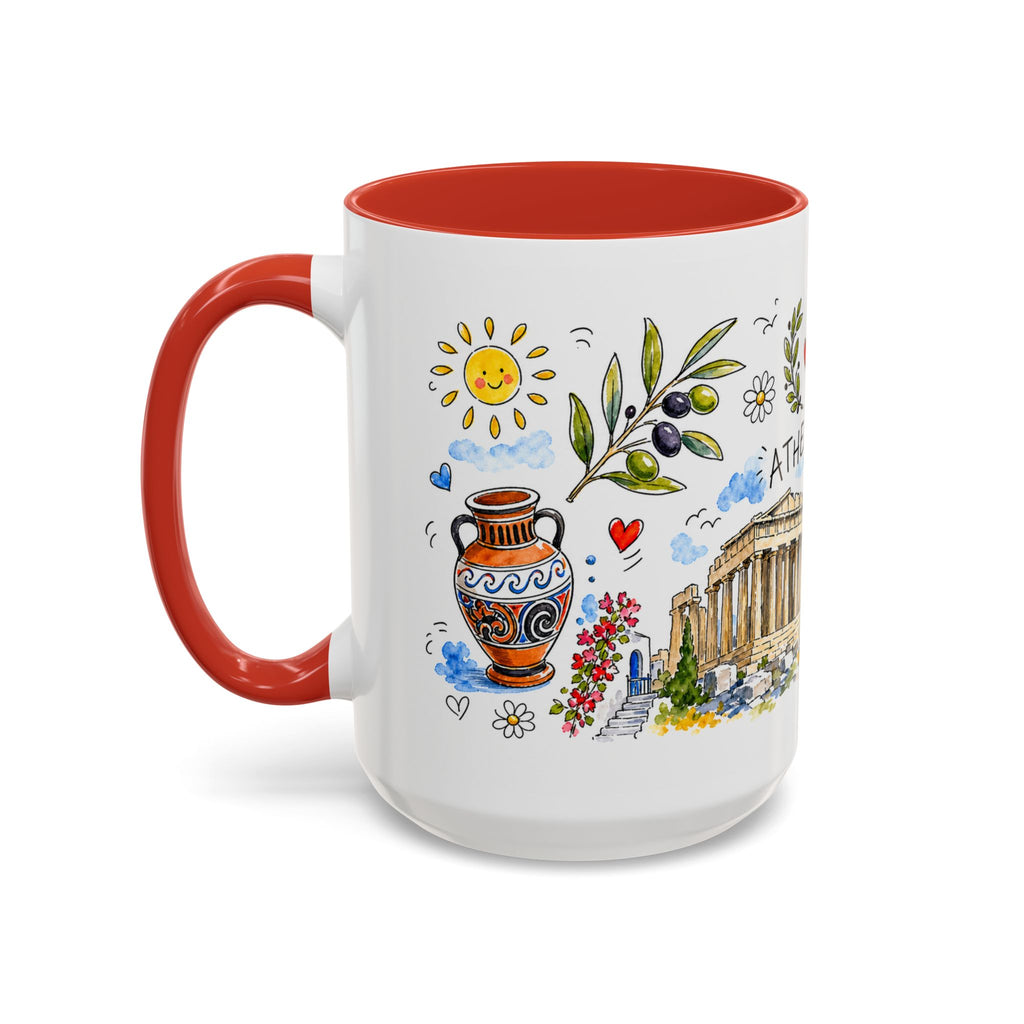 Athens Travel Mug | European City Souvenir Accent Coffee Mug | 11oz 15oz Ceramic Cup