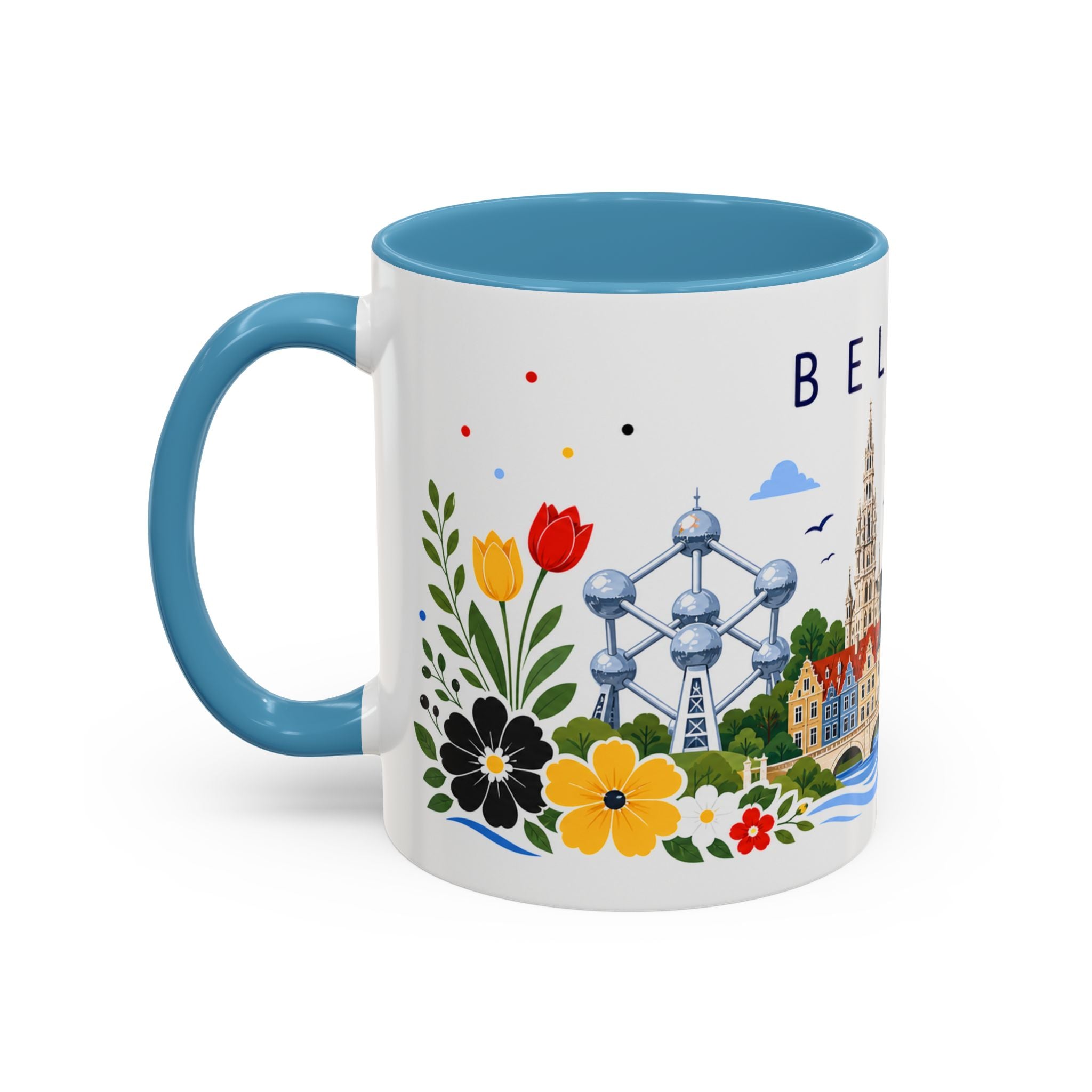 Belgium Coffee Mug | Travel Souvenir Accent Mug | Place Gift Ceramic Cup 11oz 15oz