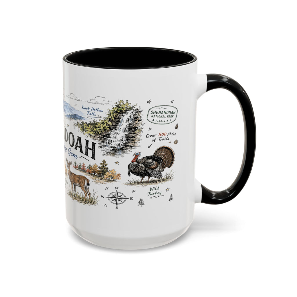Shenandoah National Park Coffee Mug | Virginia Blue Ridge Hiking Autumn Gift | Accent Color Ceramic 11oz 15oz