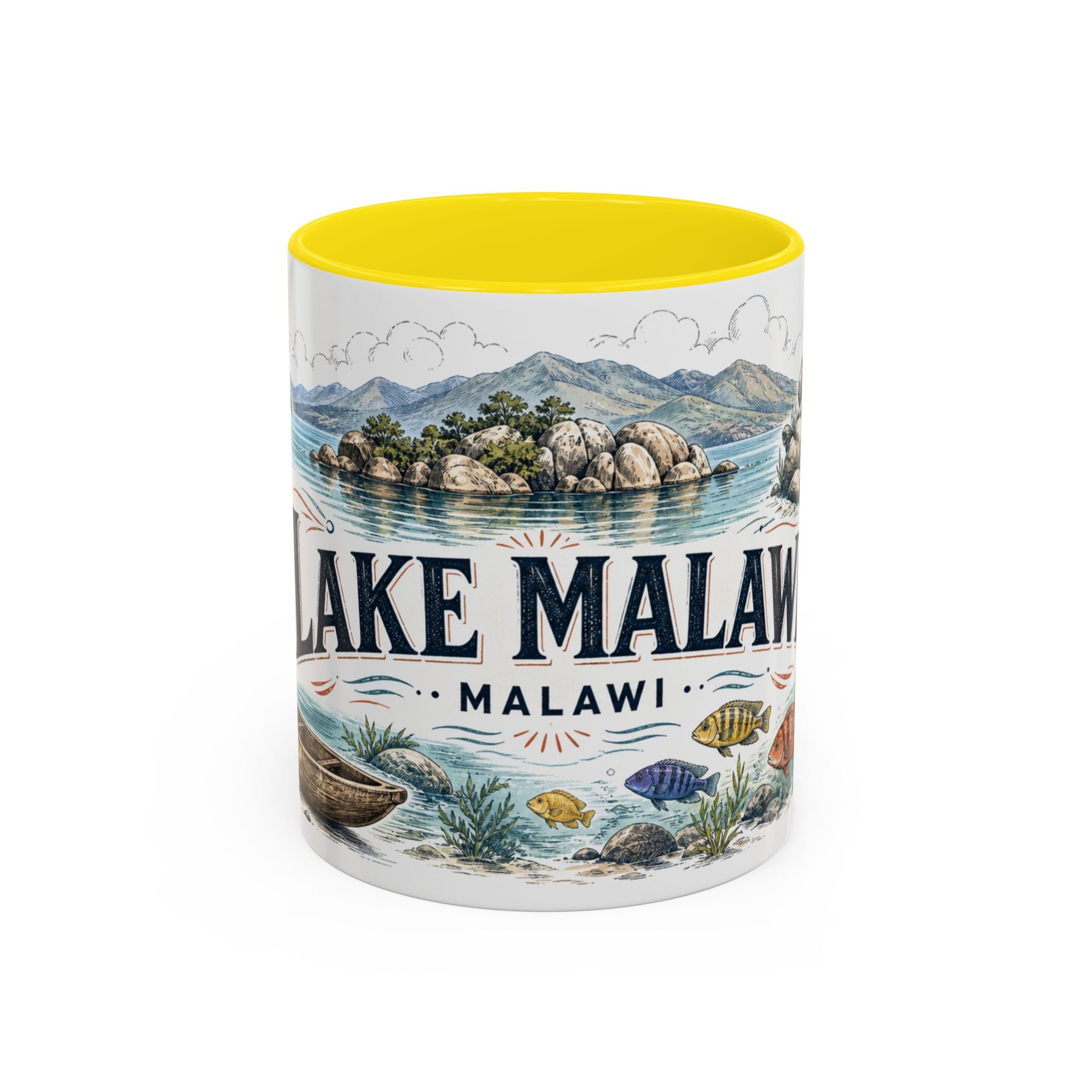 Lake Malawi Mug, Malawi Travel Souvenir, Bucket List Gift, Accent Ceramic Coffee Mug 11oz 15oz
