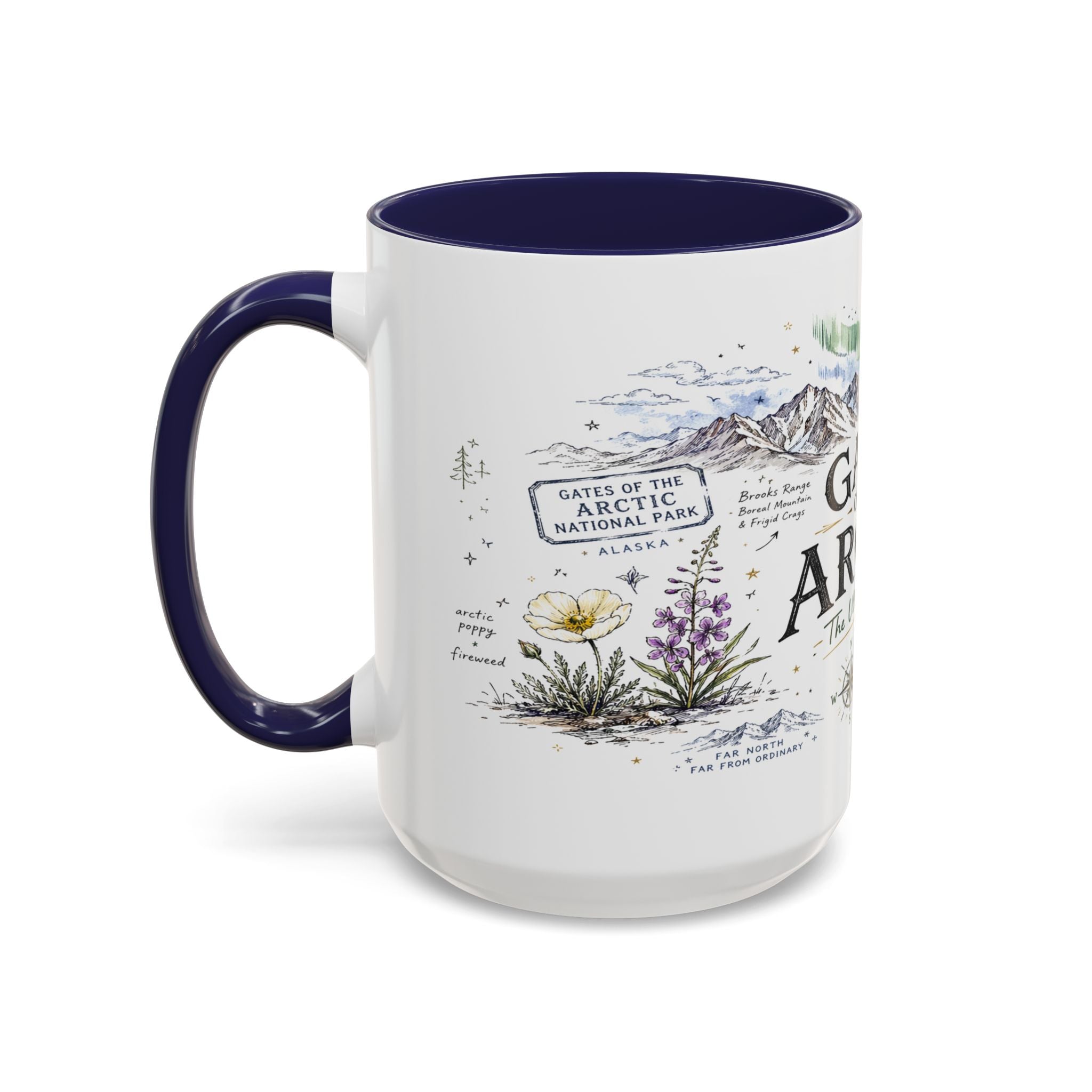 Gates of the Arctic National Park Coffee Mug | Alaska Arctic Wilderness Gift | Accent Color Ceramic 11oz 15oz