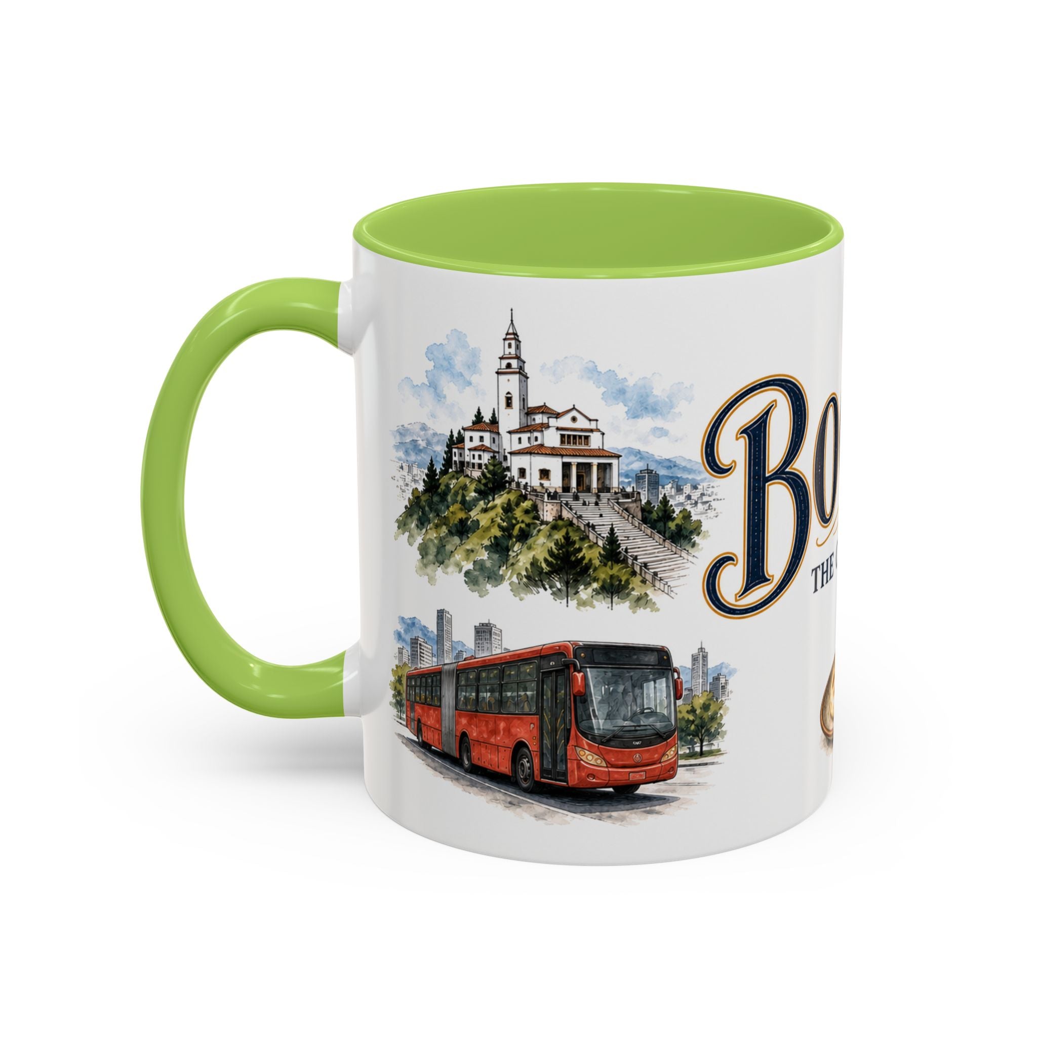 Bogota Coffee Mug | Colombia Travel Souvenir | Vintage Illustrated City Gift | 11 oz 15 oz Accent Mug