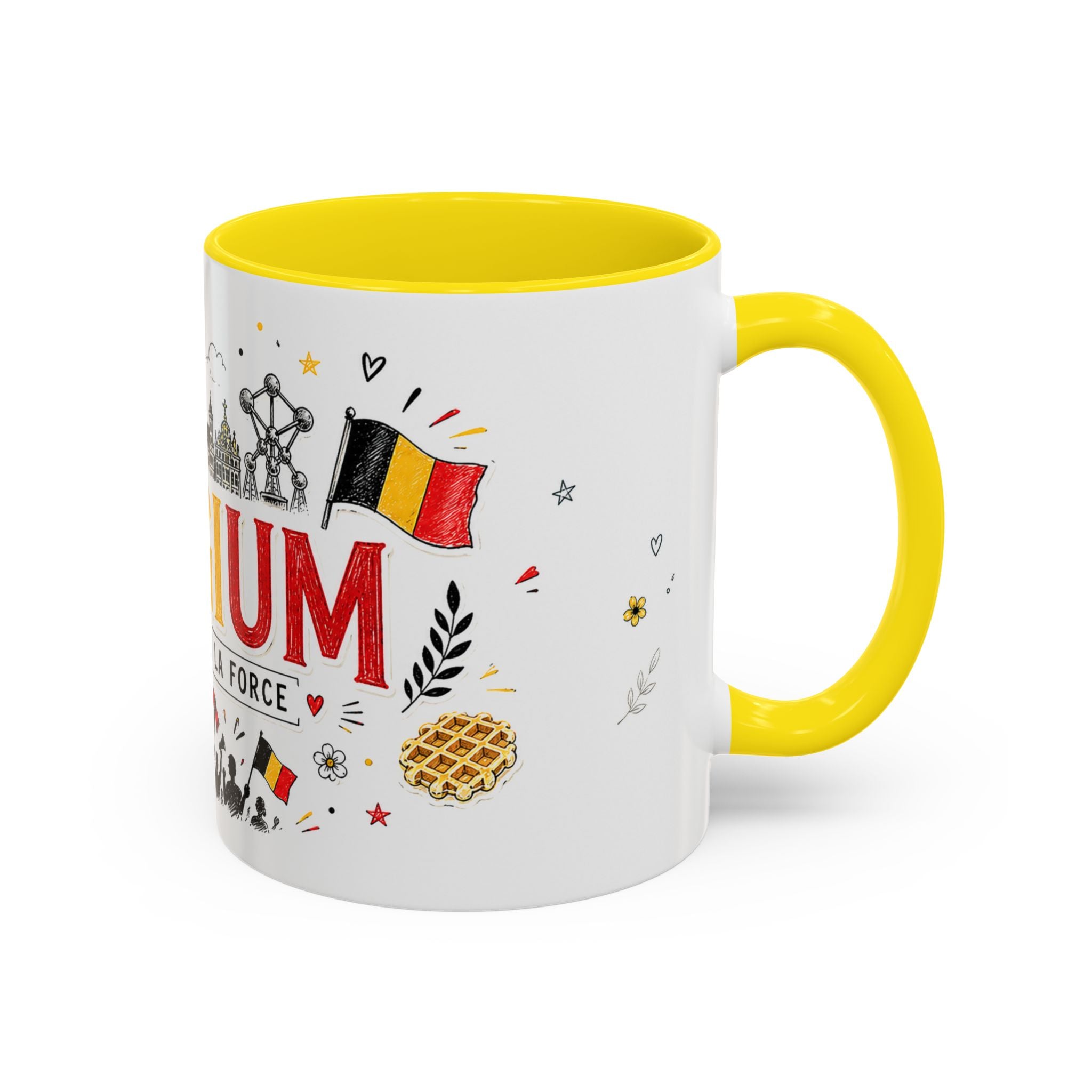 Belgium Soccer Coffee Mug | Soccer Fan Gift | Accent Color Ceramic 11oz 15oz Match Day Cup