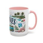 Maldives Coffee Mug | Travel Destination Souvenir Gift | Accent Color Ceramic 11oz 15oz
