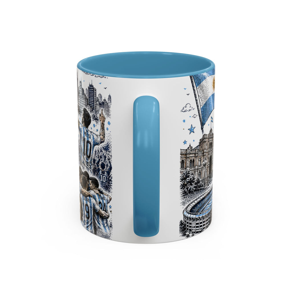 Argentina Soccer Coffee Mug | Soccer Fan Gift | Accent Color Ceramic 11oz 15oz Match Day Cup