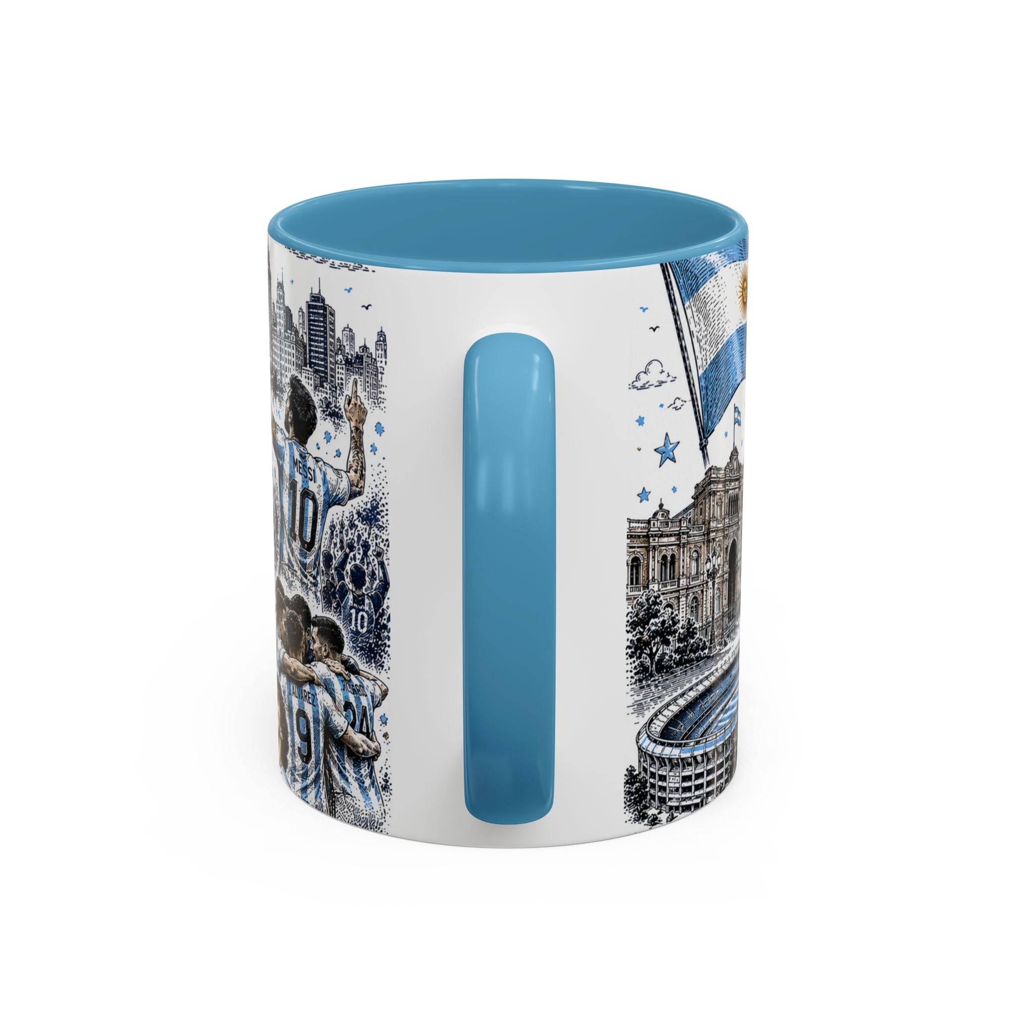 Argentina Soccer Coffee Mug | Soccer Fan Gift | Accent Color Ceramic 11oz 15oz Match Day Cup
