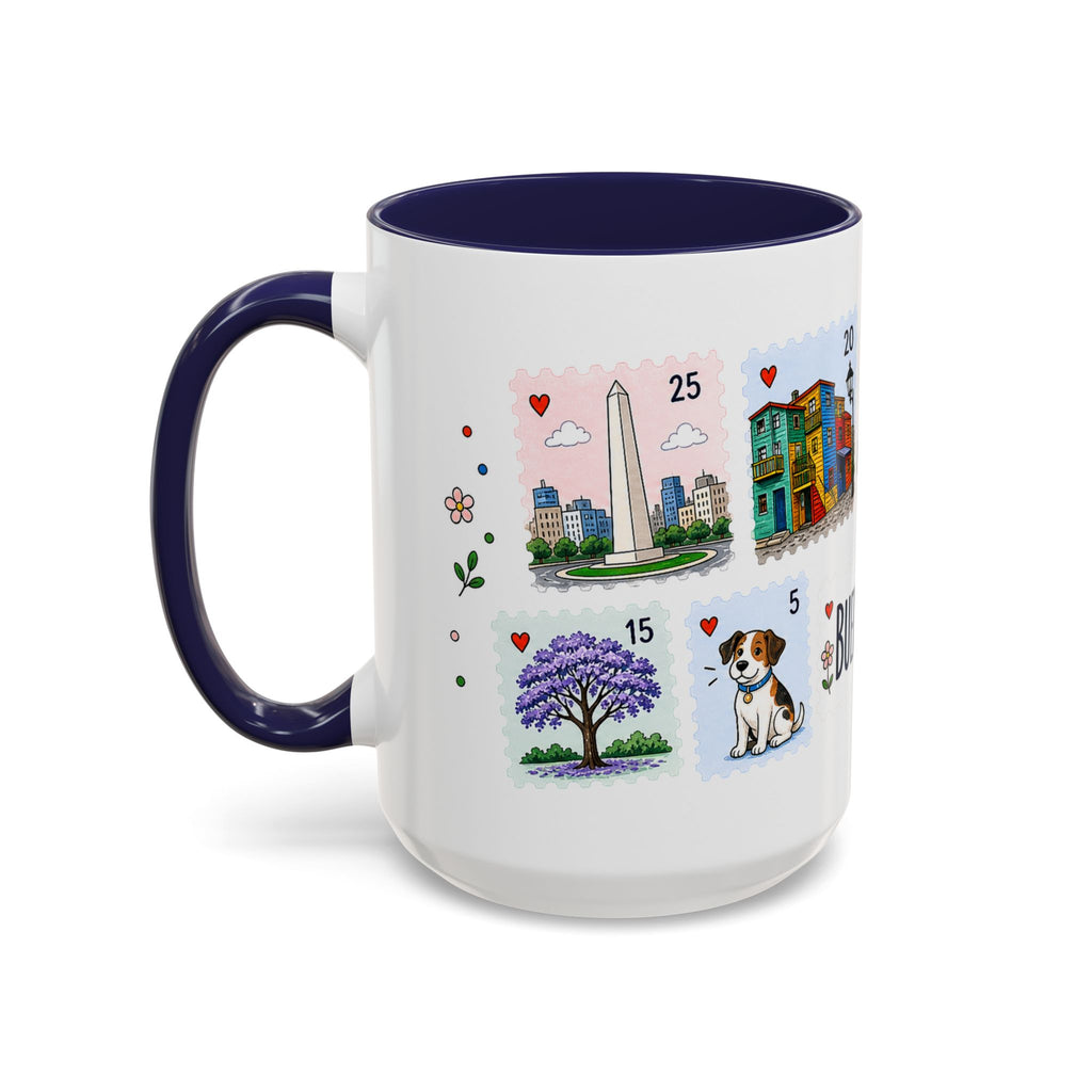 Buenos Aires Coffee Mug | Postage Stamp Collage Mug | Travel Souvenir Accent Cup 11oz 15oz