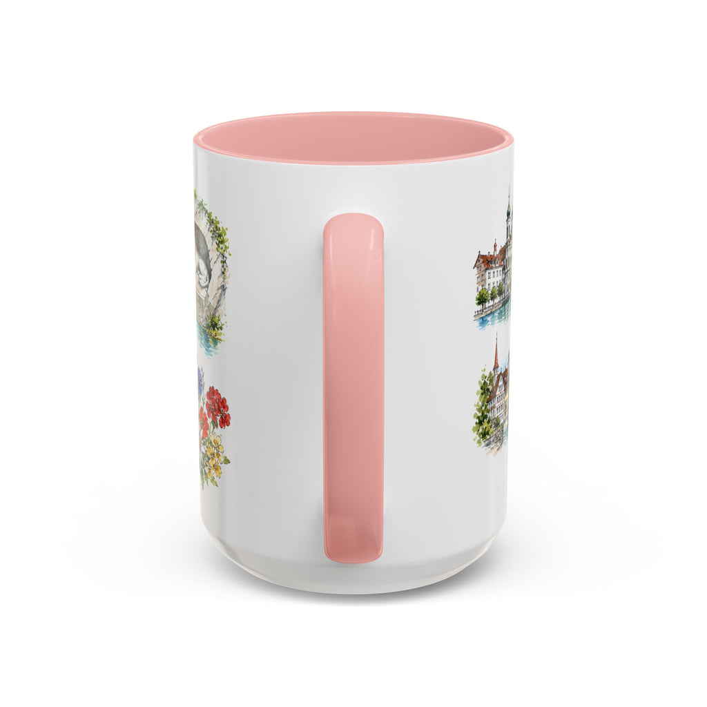 Lucerne Illustrated Travel Mug | City Souvenir Accent Coffee Mug | 11oz 15oz Ceramic Cup