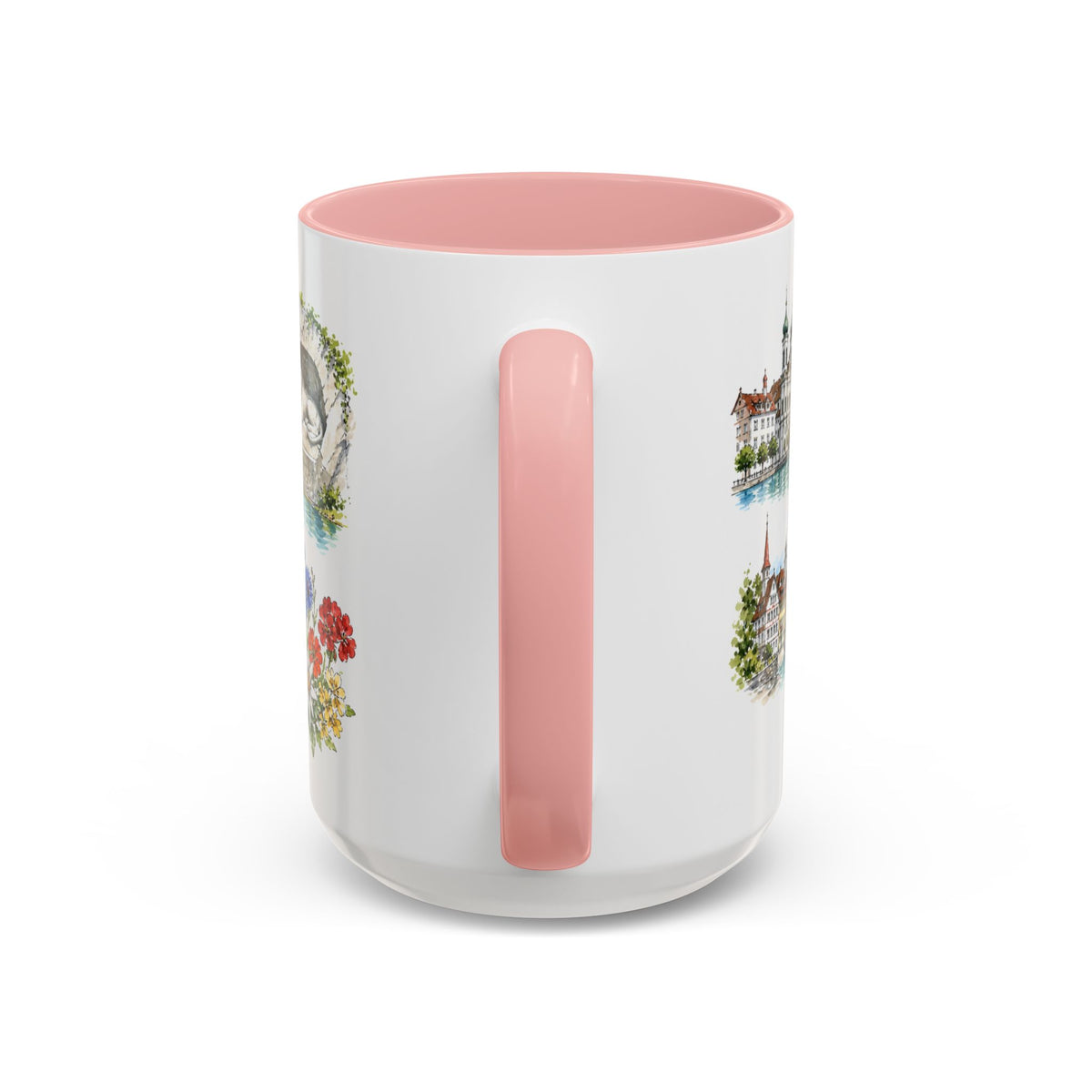 Lucerne Illustrated Travel Mug | City Souvenir Accent Coffee Mug | 11oz 15oz Ceramic Cup