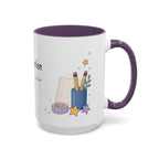 Personalized Teacher Mug | Custom Name Notebook Coffee Cup | Back to School Gift 11oz 15oz
