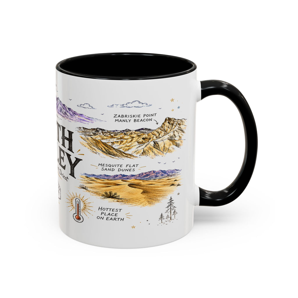 Death Valley National Park Coffee Mug | California Desert Hiking Camping Gift | Accent Color Ceramic 11oz 15oz