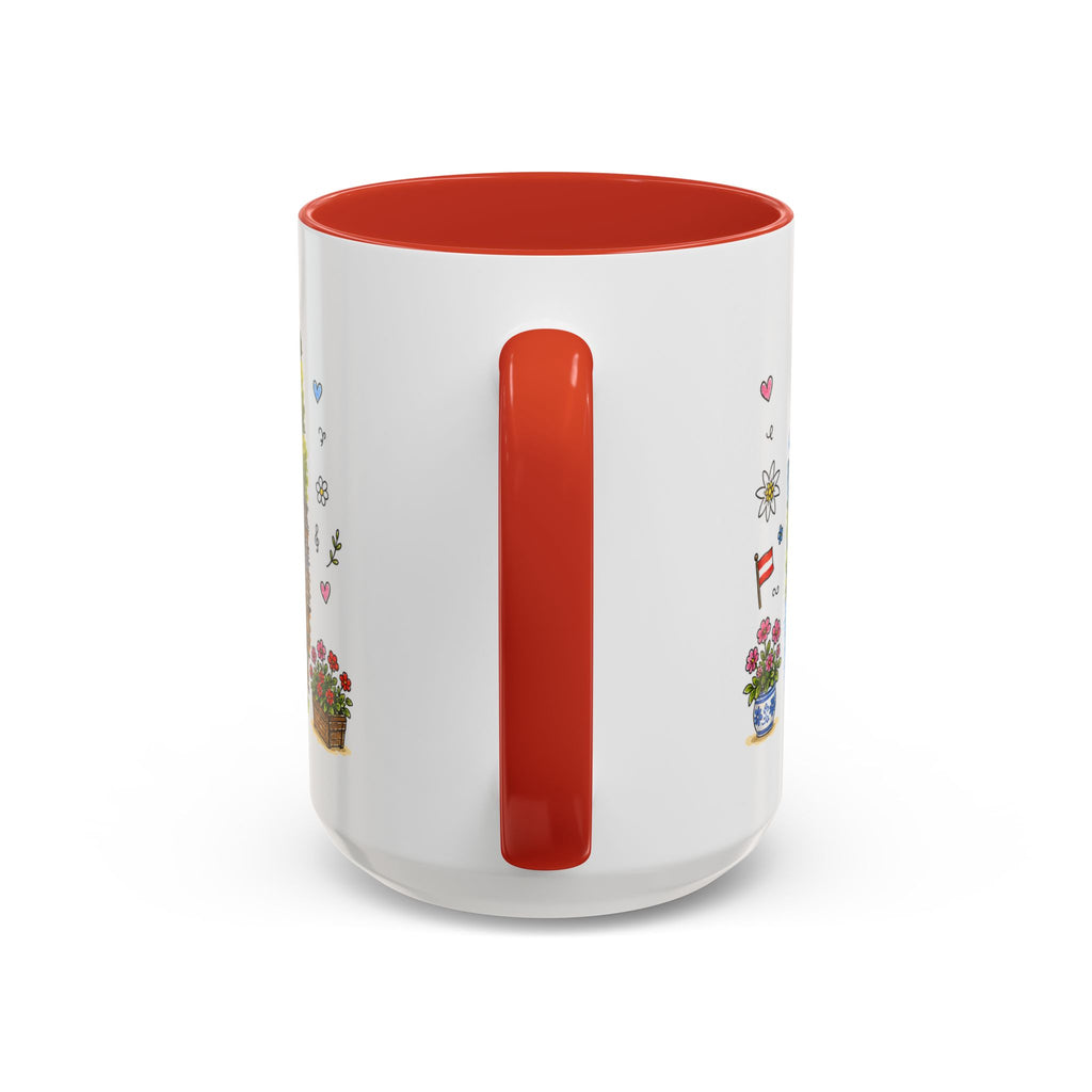 Hallstatt Illustrated Travel Mug | Austria Souvenir Accent Coffee Mug | 11oz 15oz Ceramic Cup