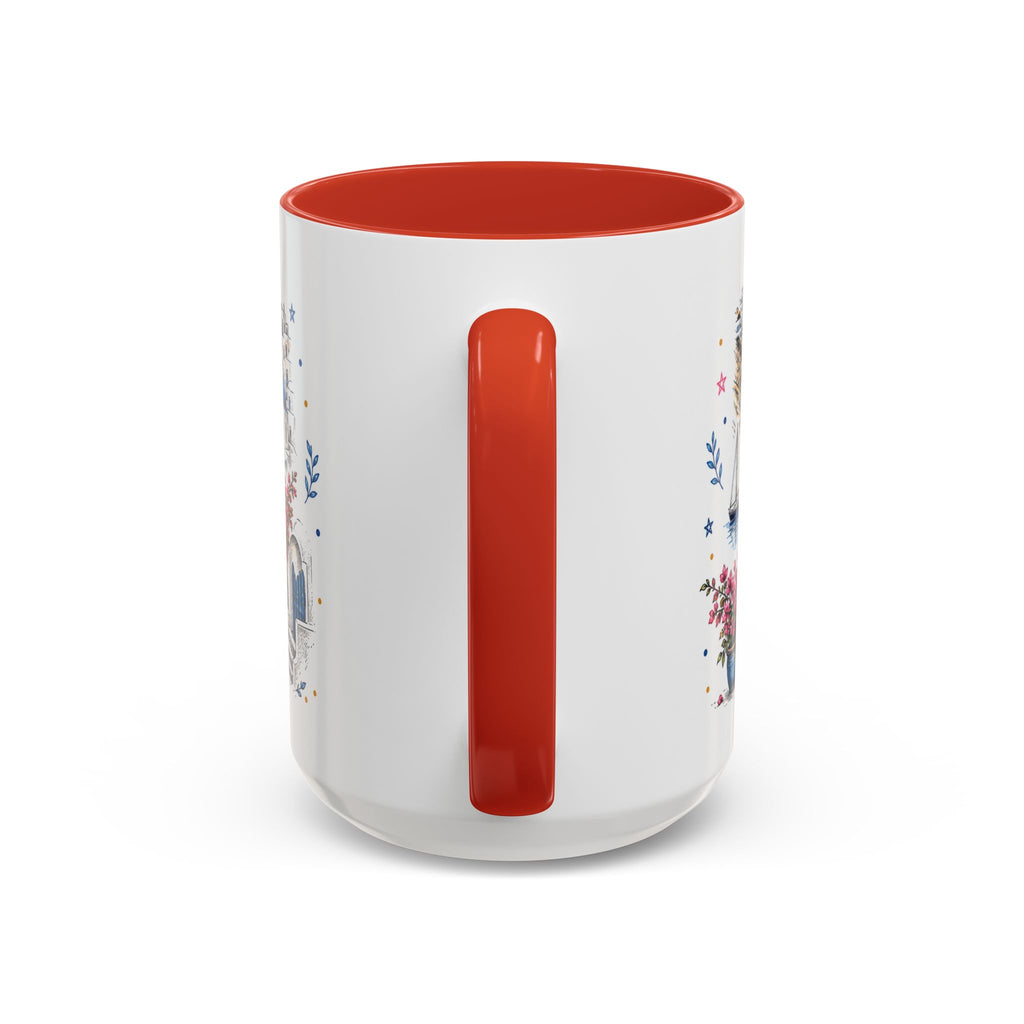 Santorini Coffee Mug | Travel Destination Souvenir Gift | Accent Color Ceramic 11oz 15oz