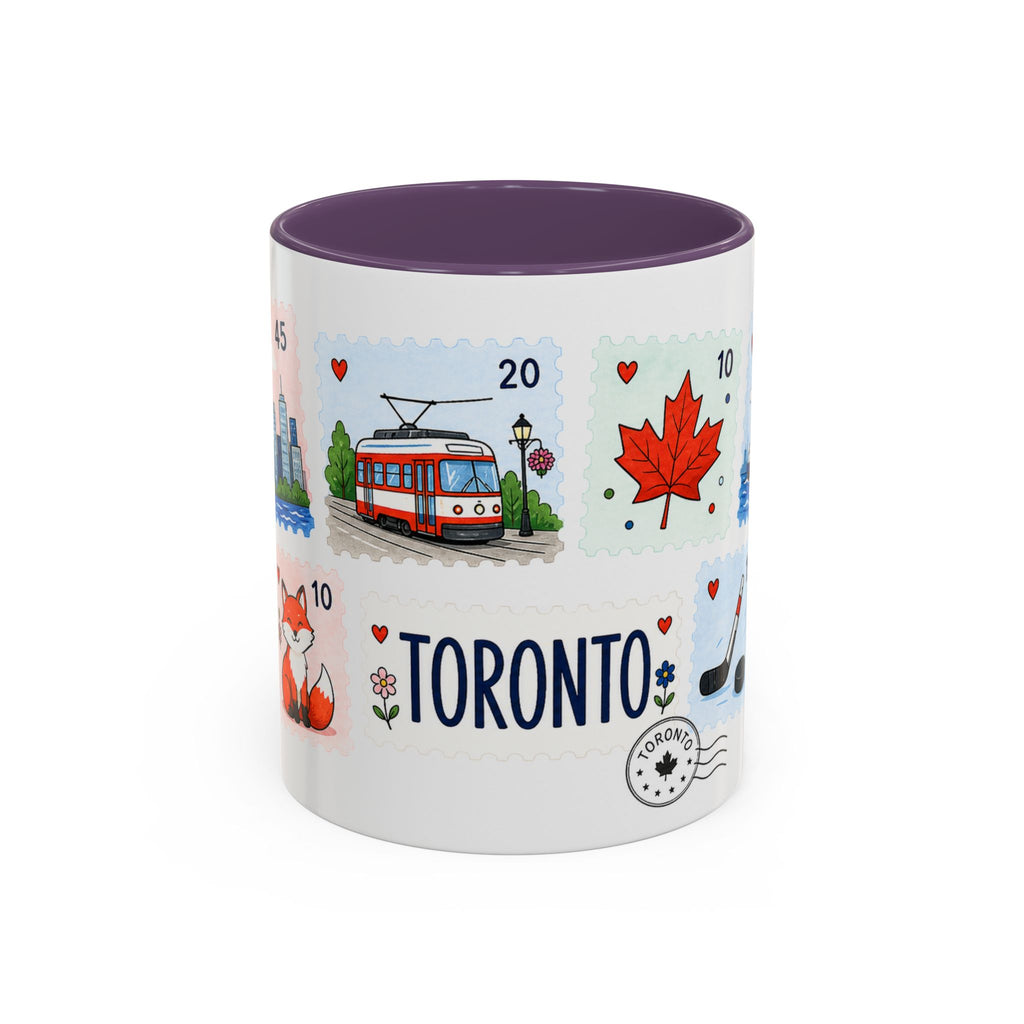 Toronto Coffee Mug | Postage Stamp Collage Mug | Travel Souvenir Accent Cup 11oz 15oz