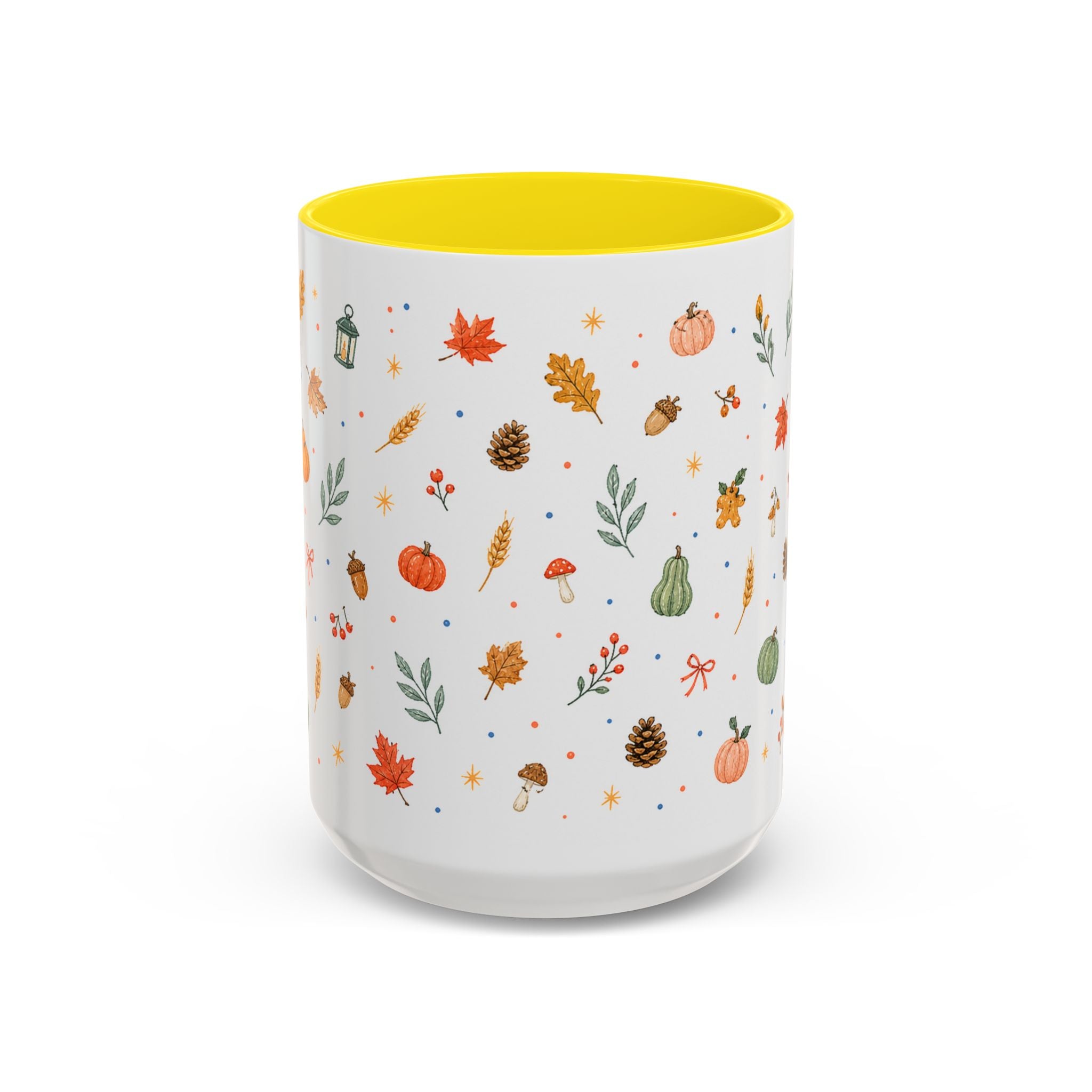 Thanksgiving Mug | Watercolor Autumn Harvest Gift | Pumpkin Leaf Accent Coffee Cup 11oz 15oz