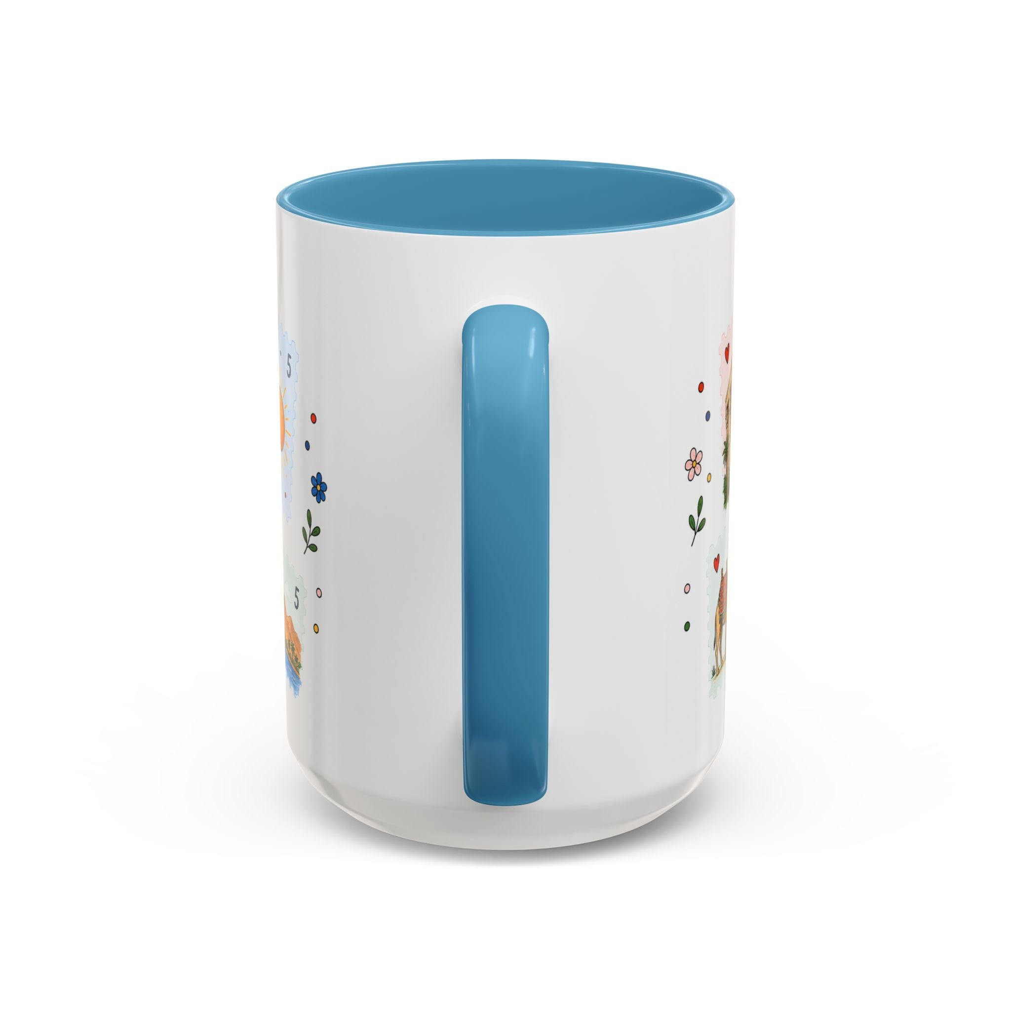 Luxor Coffee Mug | Postage Stamp Collage Mug | Travel Souvenir Accent Cup 11oz 15oz