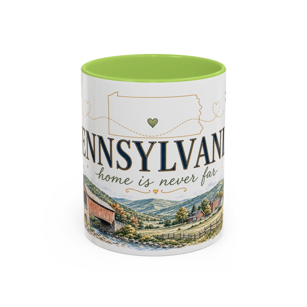Pennsylvania Home State Mug | Moving Away Gift | Long Distance Friendship Coffee Cup | 11oz 15oz Accent Mug
