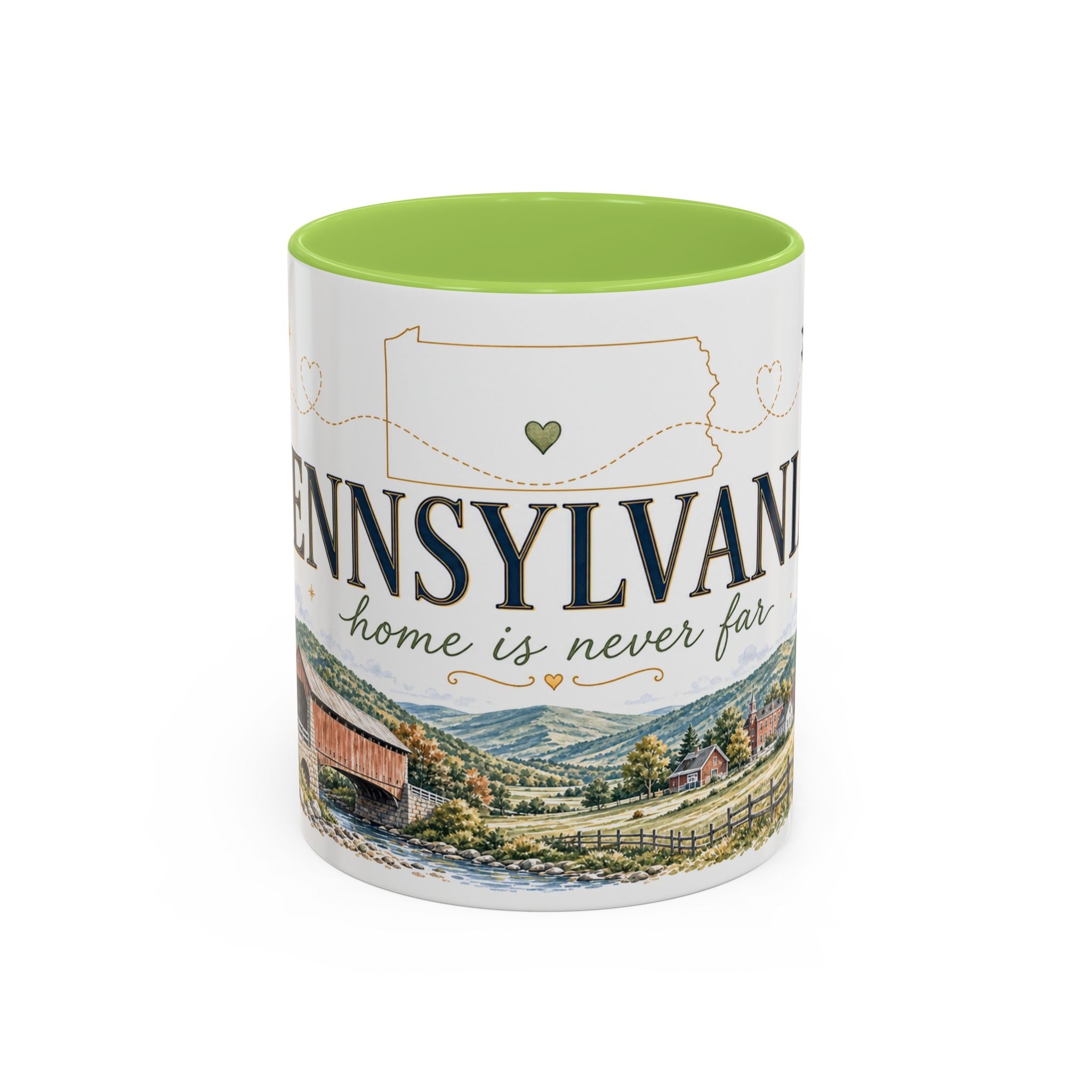 Pennsylvania Home State Mug | Moving Away Gift | Long Distance Friendship Coffee Cup | 11oz 15oz Accent Mug