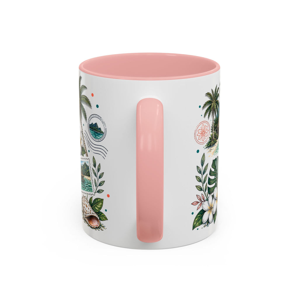 Tahiti Coffee Mug | Travel Destination Souvenir Gift | Accent Color Ceramic 11oz 15oz