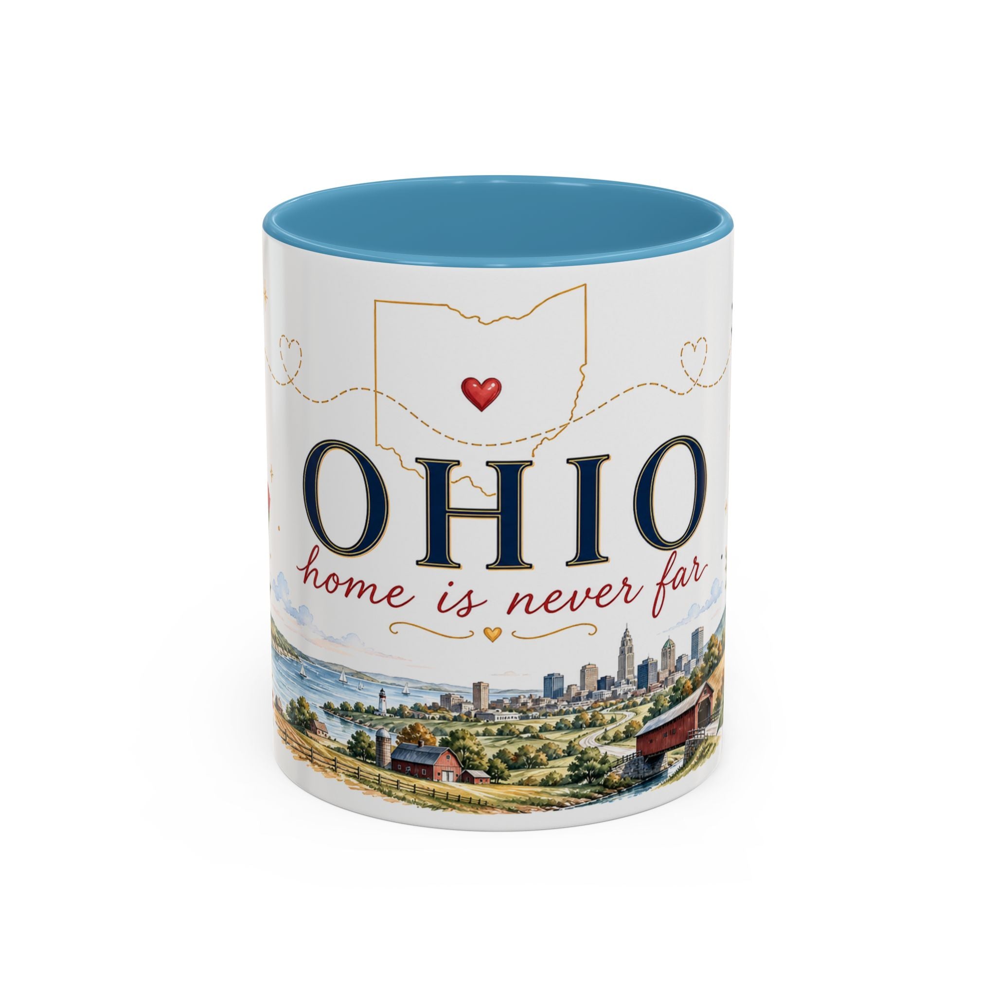 Ohio State Map Mug | Botanical Travel Sketch, Homesick Gift, Long Distance Friendship