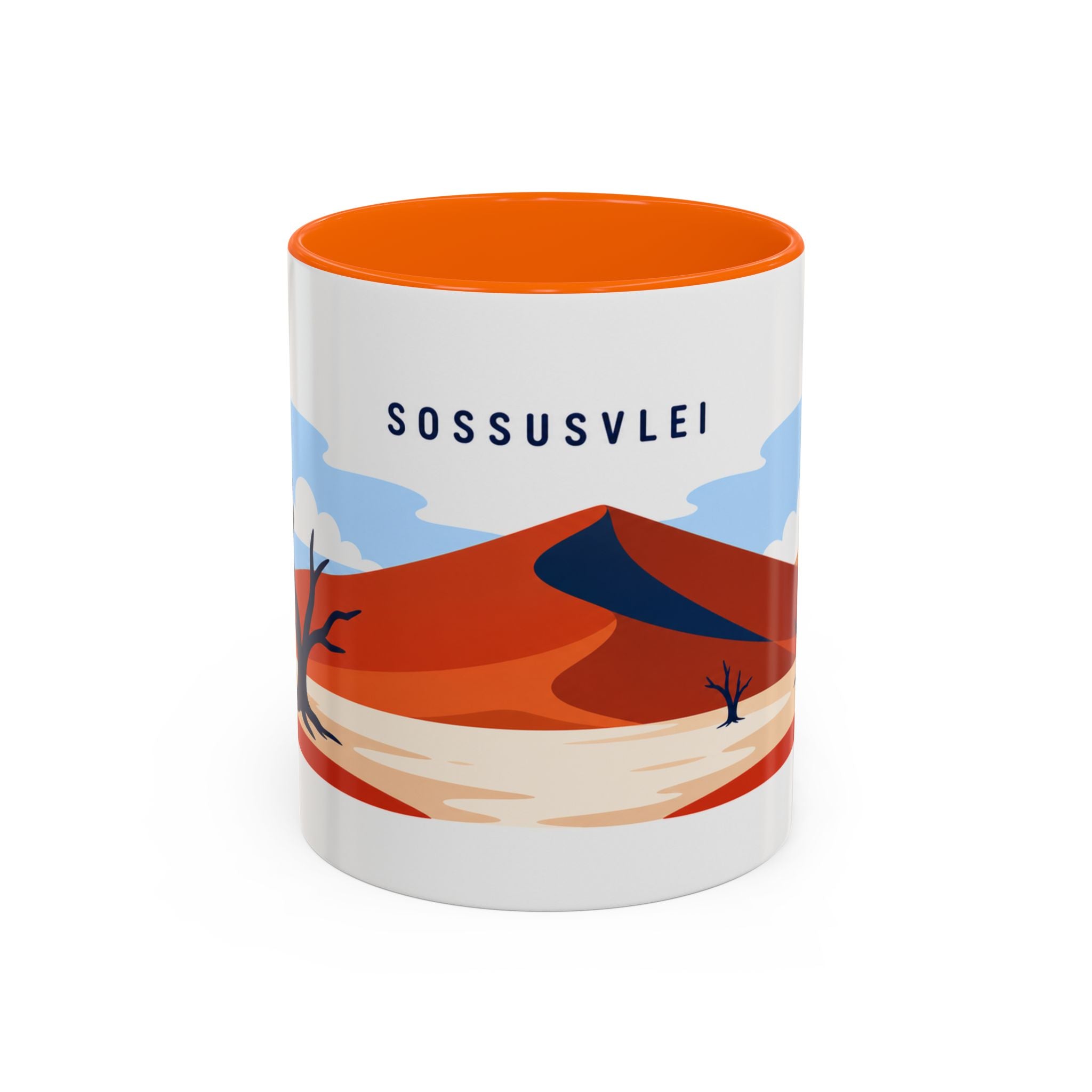 Sossusvlei Coffee Mug | Travel Destination Souvenir Gift | Accent Color Ceramic 11oz 15oz