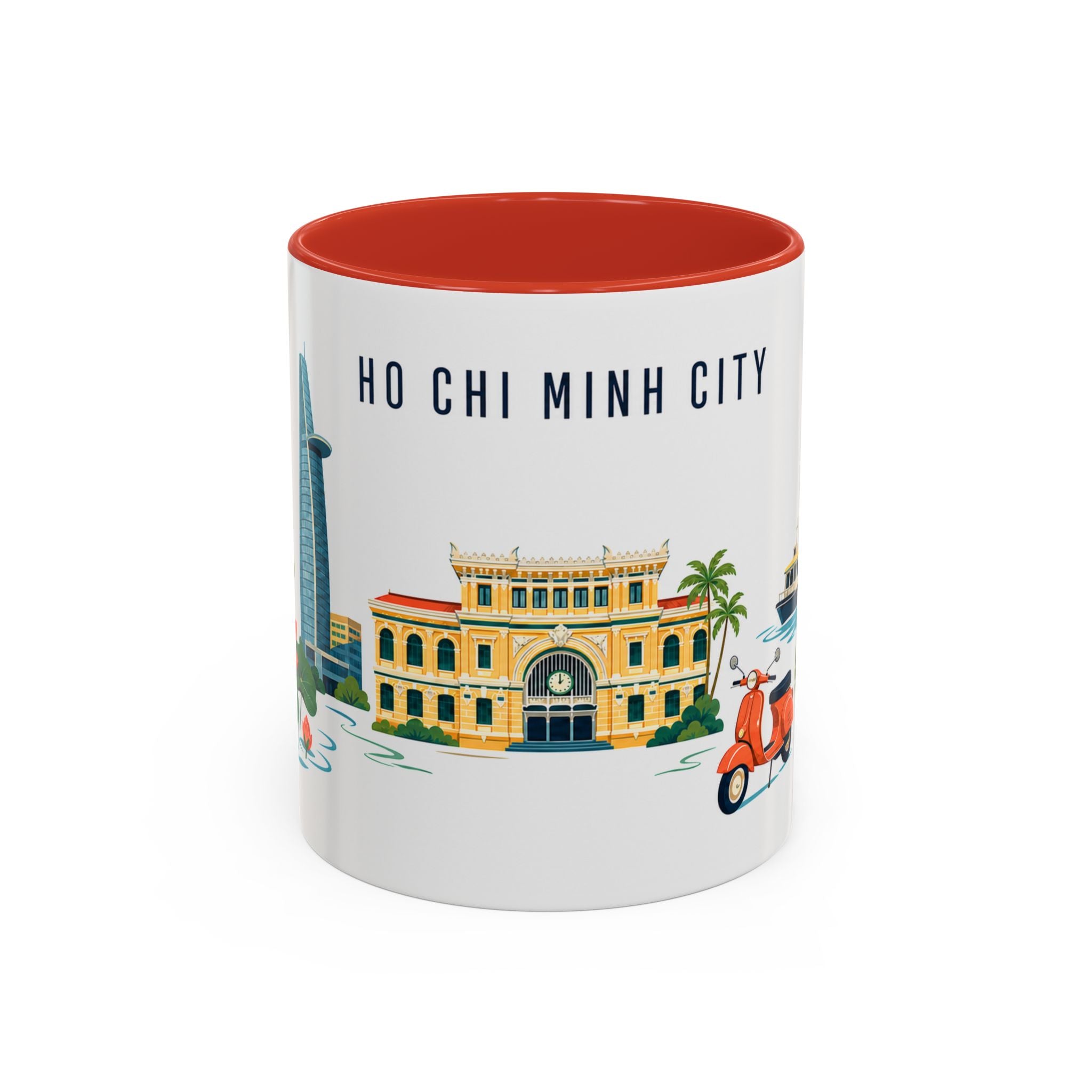 Ho Chi Minh City Coffee Mug | Vietnam Travel Souvenir | Porcelain Decal City Gift | 11oz 15oz Accent Mug