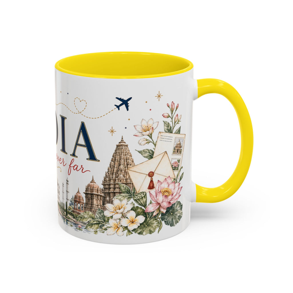 India Home Country Mug | Moving Away Gift | Long Distance Friendship | 11 oz 15 oz Accent Mug