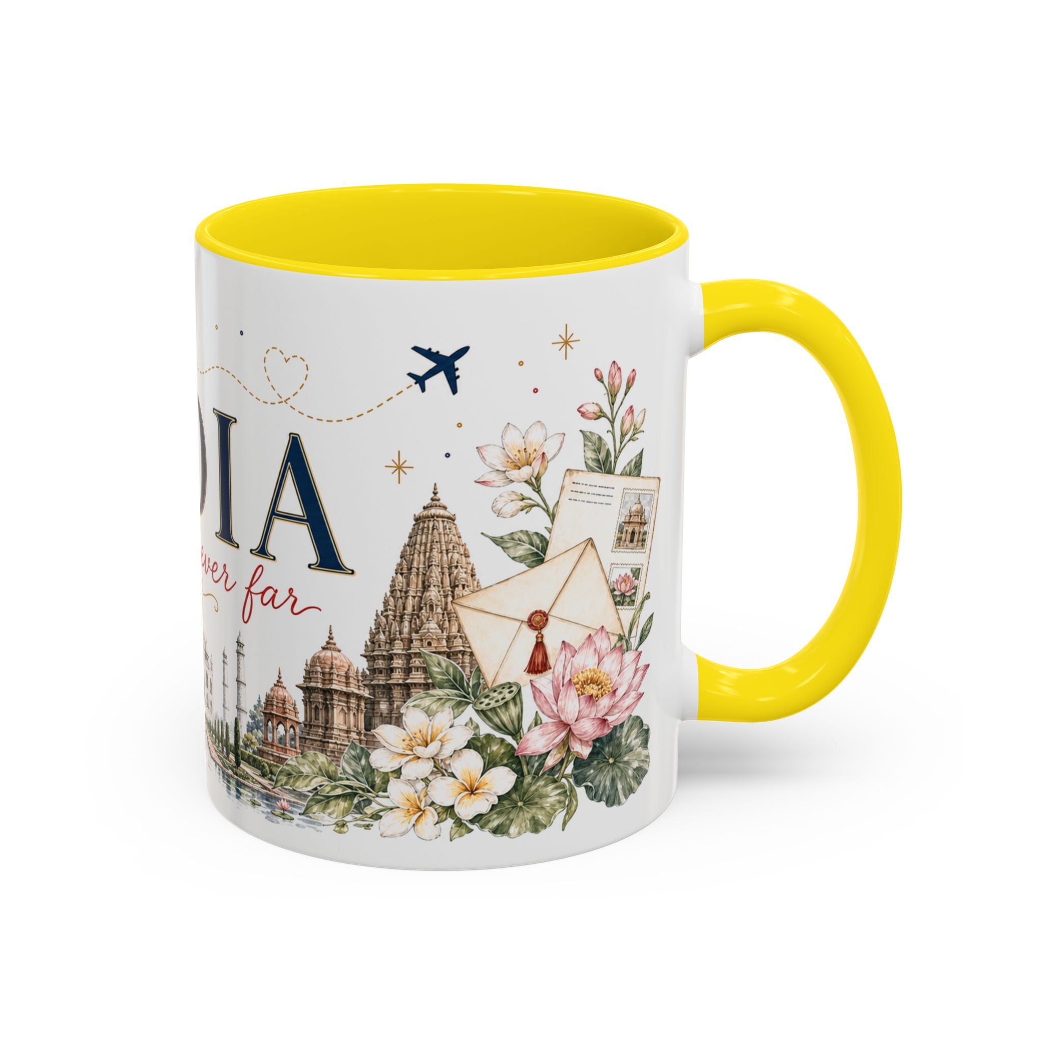 India Home Country Mug | Moving Away Gift | Long Distance Friendship | 11 oz 15 oz Accent Mug