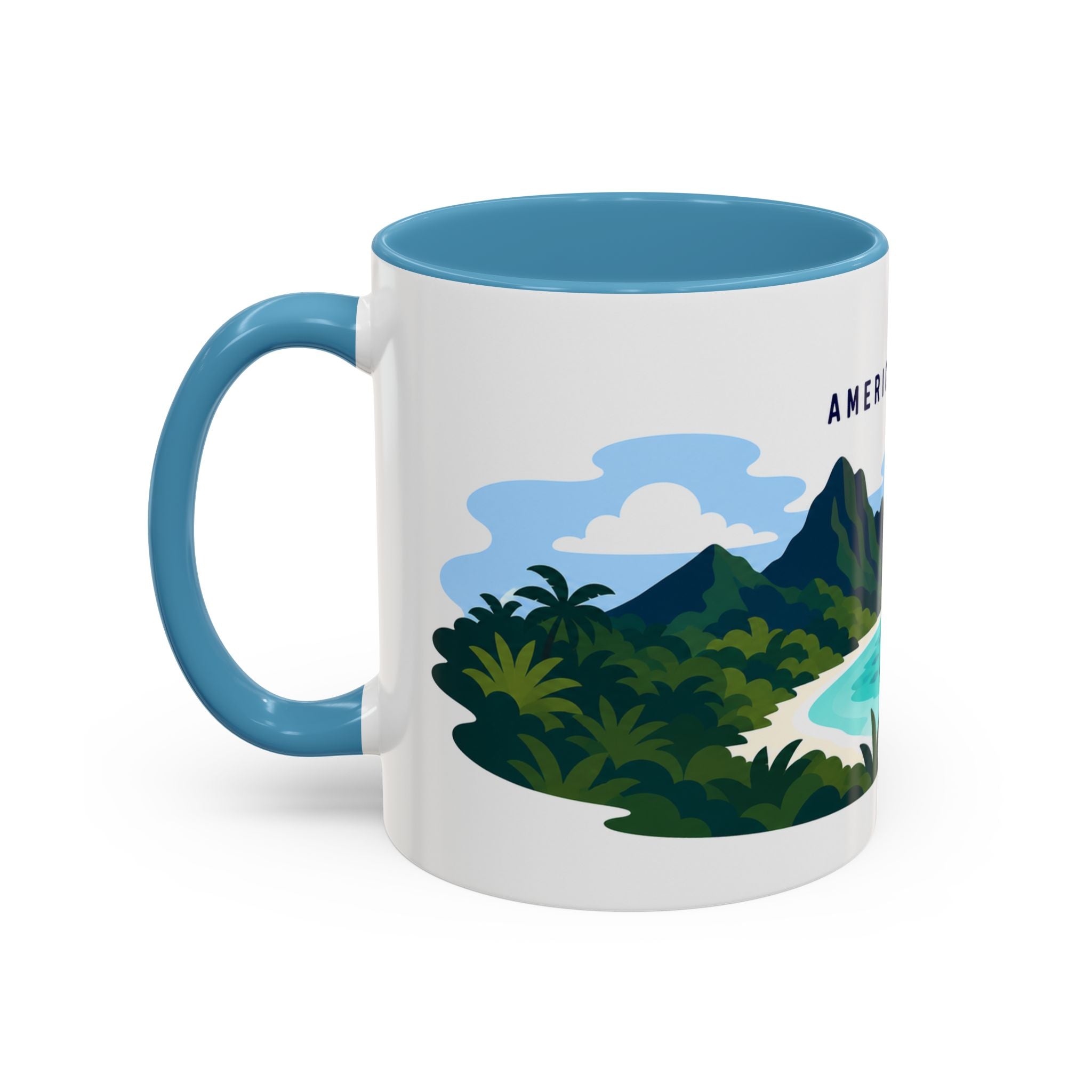 National Park of American Samoa Coffee Mug | Solid Color Block Park Souvenir | 11oz 15oz Accent Mug