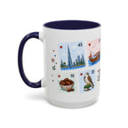 Dubai Coffee Mug | Postage Stamp Collage Mug | Travel Souvenir Accent Cup 11oz 15oz