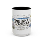 Indiana Dunes National Park Coffee Mug | Indiana Lake Michigan Beach Gift | Accent Color Ceramic 11oz 15oz