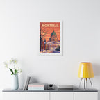 Montréal Canada Framed Poster | Vintage Travel Wall Art | Black Walnut White Frame | 16x24 20x30