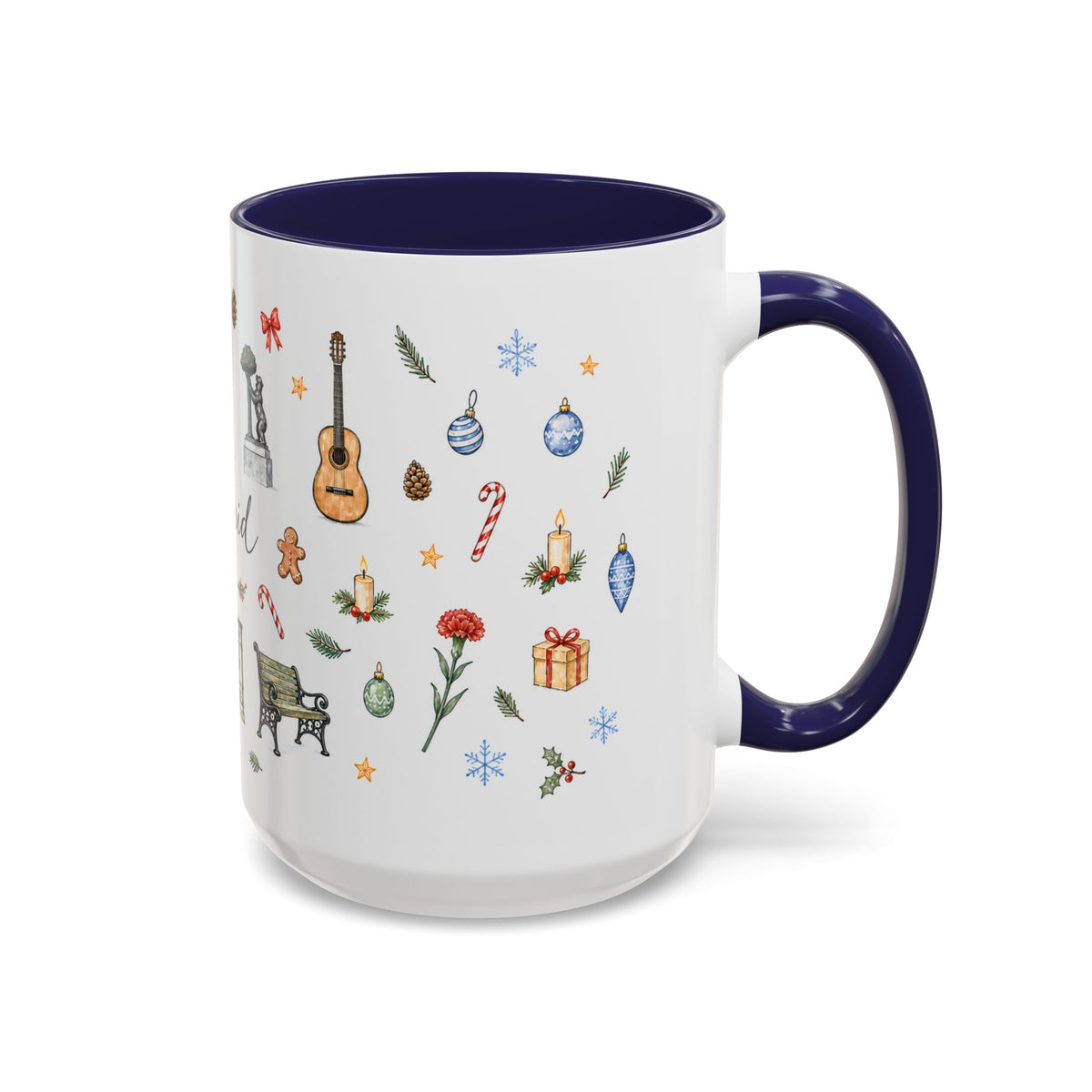 Madrid Christmas Mug | Watercolor City Souvenir, Travel Memories, Ceramic Coffee Cup