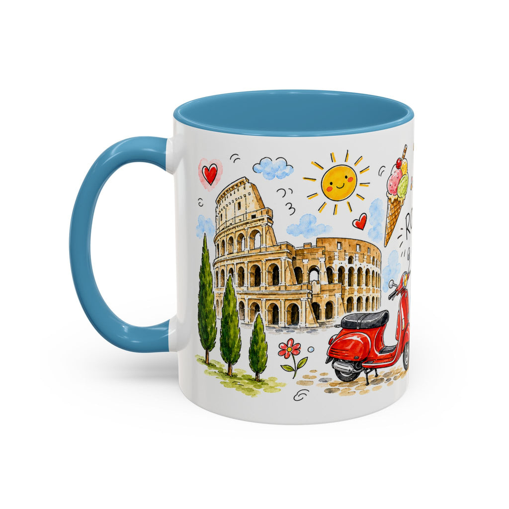 Rome Travel Mug | European City Souvenir Accent Coffee Mug | 11oz 15oz Ceramic Cup