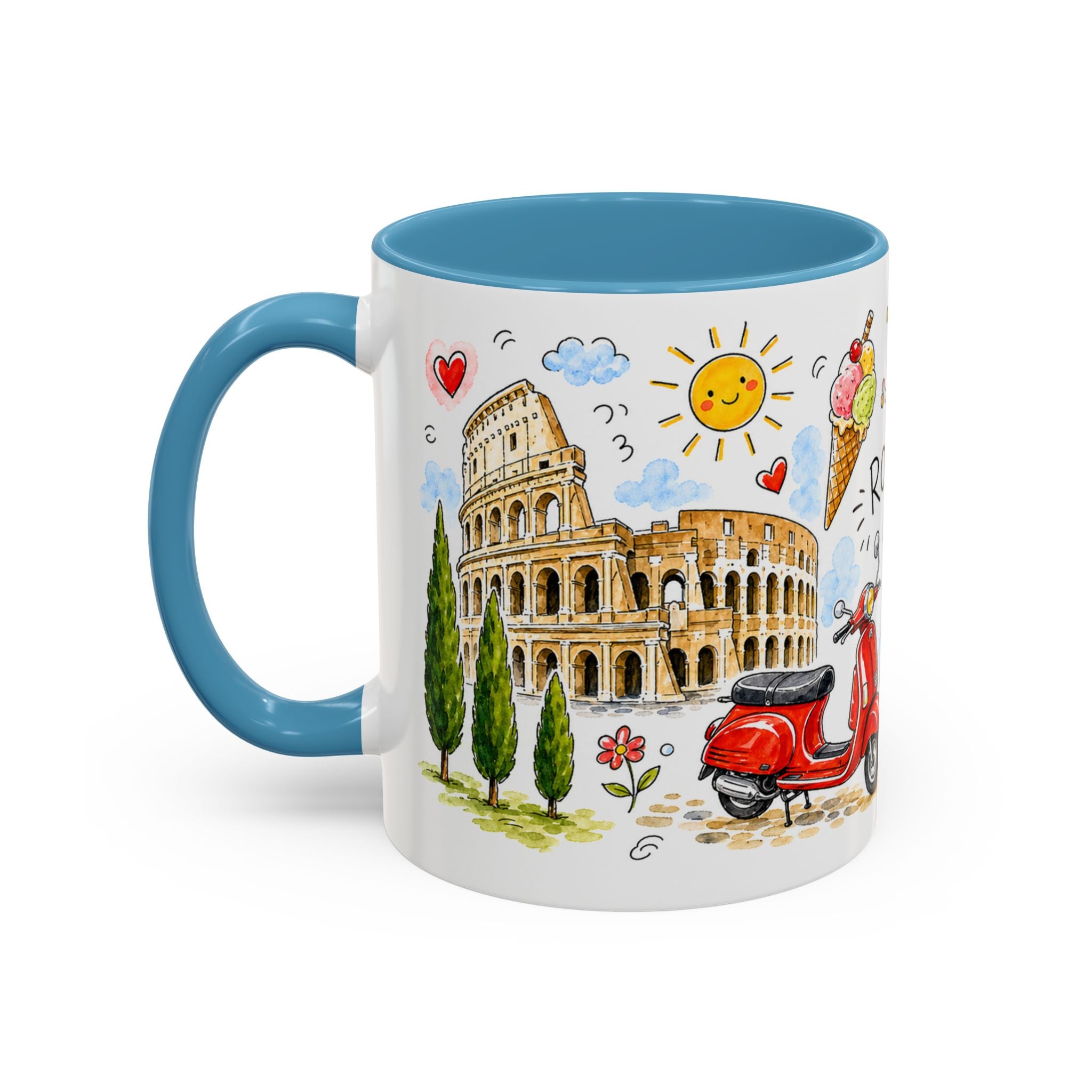 Rome Travel Mug | European City Souvenir Accent Coffee Mug | 11oz 15oz Ceramic Cup