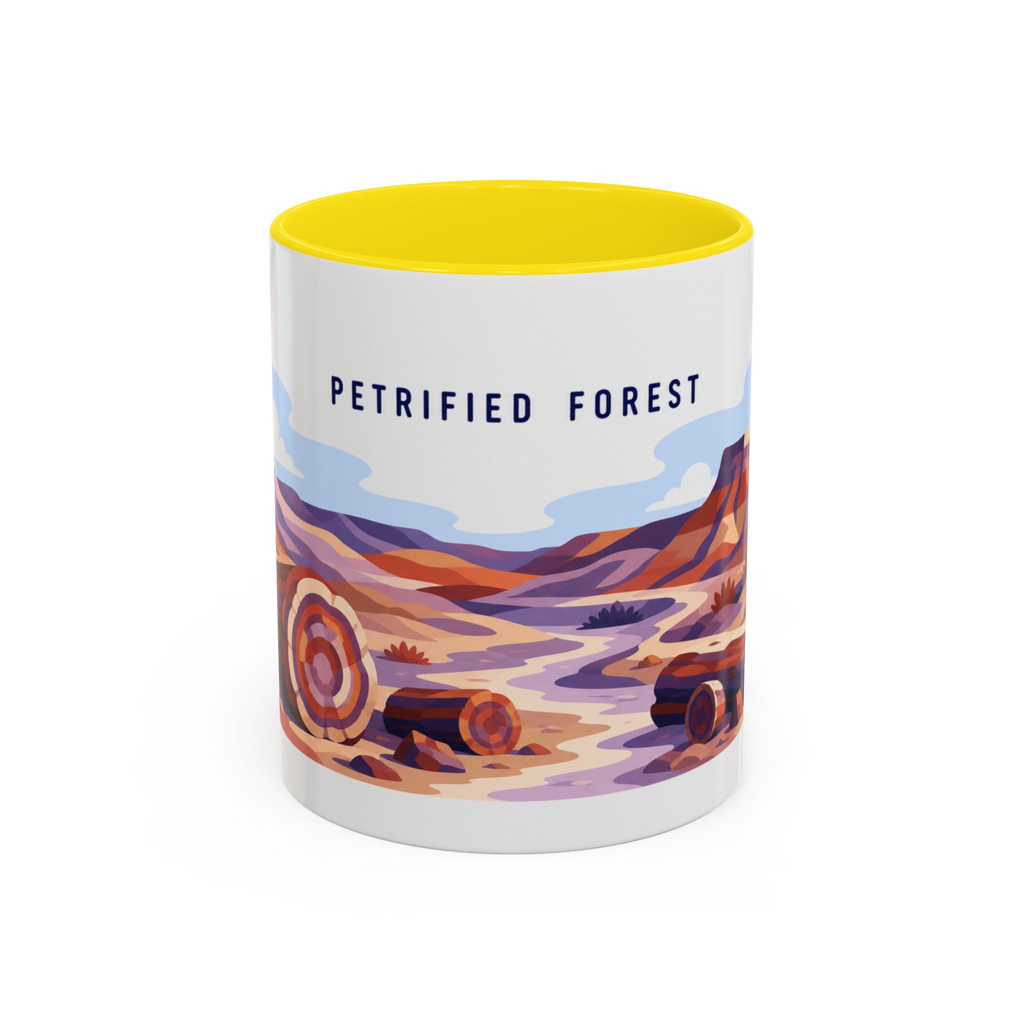 Petrified Forest National Park Coffee Mug | Solid Color Block Park Souvenir | 11oz 15oz Accent Mug
