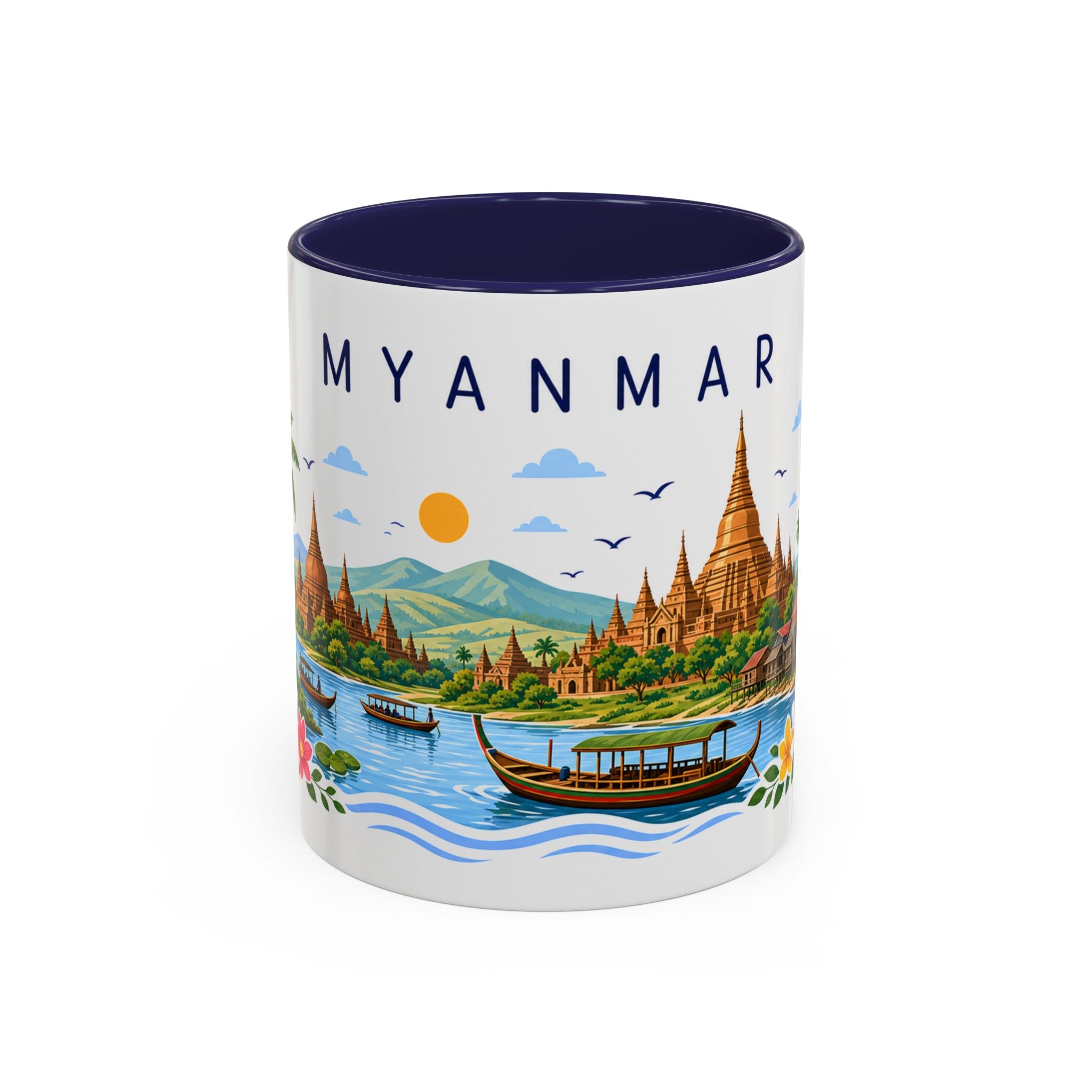 Myanmar Coffee Mug | Travel Souvenir Accent Mug | Place Gift Ceramic Cup 11oz 15oz