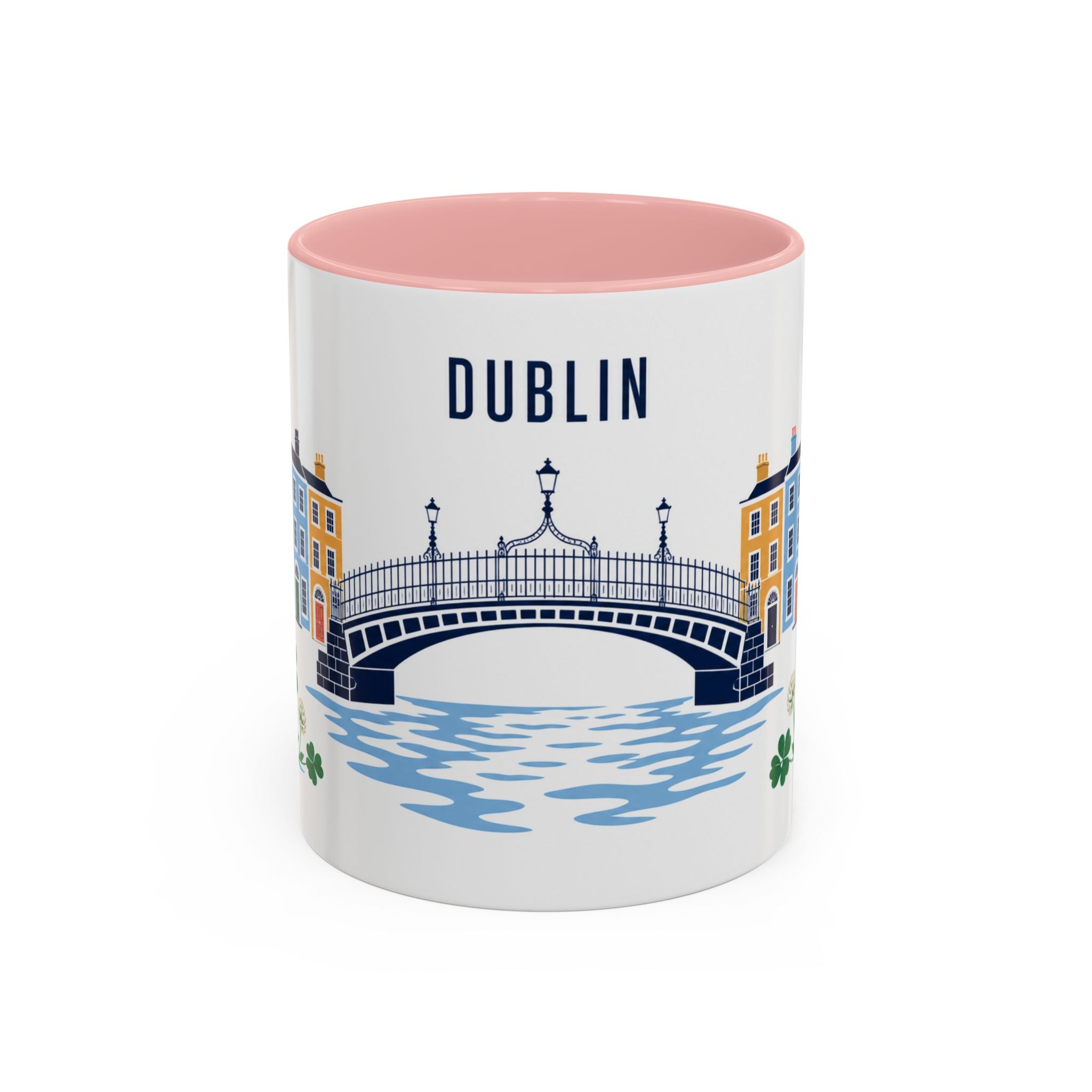 Dublin Coffee Mug | Ireland Travel Souvenir | Porcelain Decal City Gift | 11oz 15oz Accent Mug