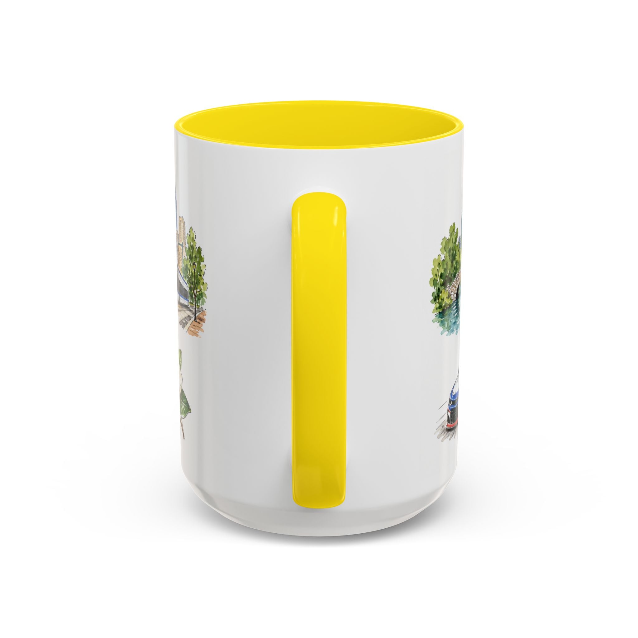 Charlotte Illustrated Travel Mug | City Souvenir Accent Coffee Mug | 11oz 15oz Ceramic Cup