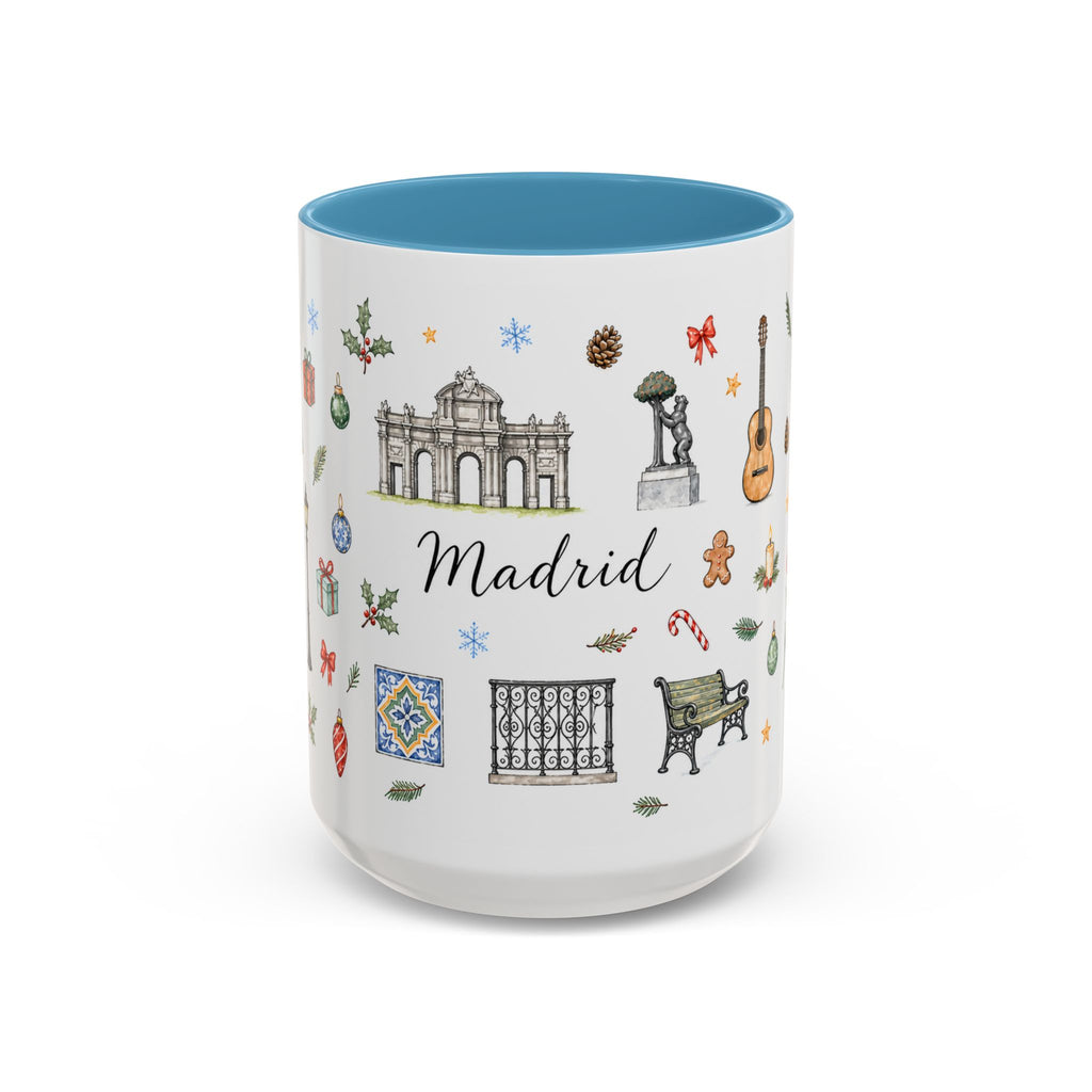 Madrid Christmas Mug | Watercolor City Souvenir, Travel Memories, Ceramic Coffee Cup