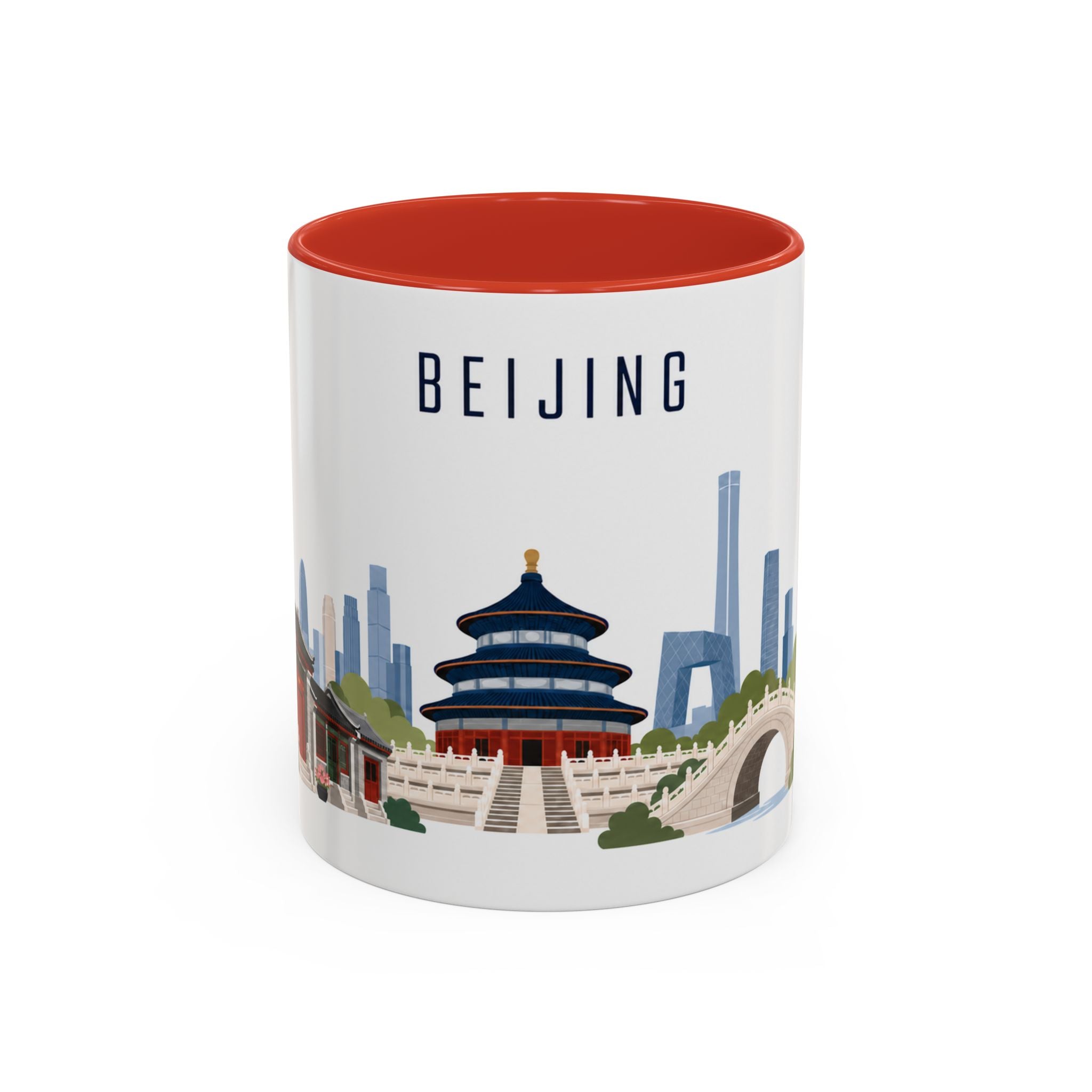 Beijing Coffee Mug | China Travel Souvenir | Porcelain Decal City Gift | 11oz 15oz Accent Mug