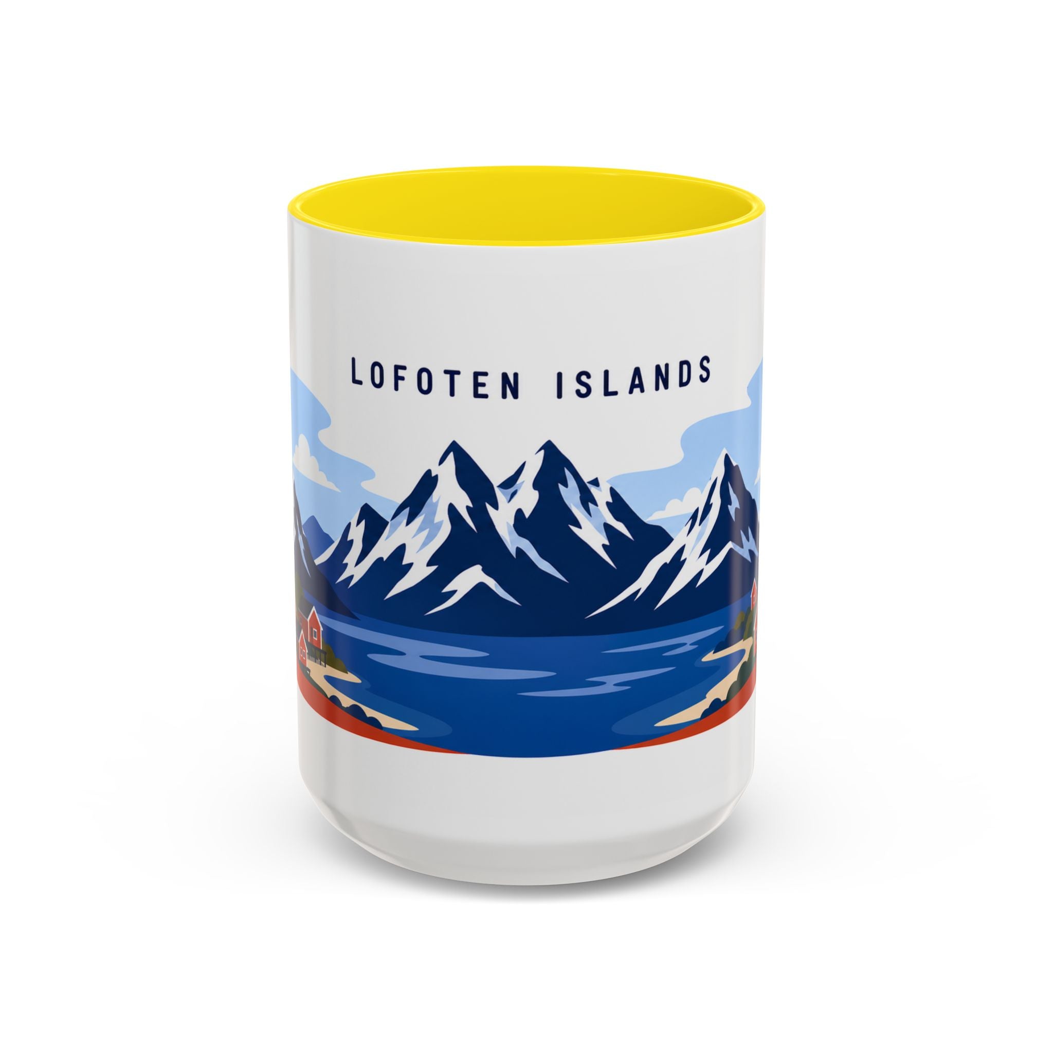 Lofoten Islands Coffee Mug | Travel Destination Souvenir Gift | Accent Color Ceramic 11oz 15oz