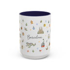 Barcelona Christmas Mug | Watercolor City Souvenir, Ceramic Coffee Cup (11oz/15oz)